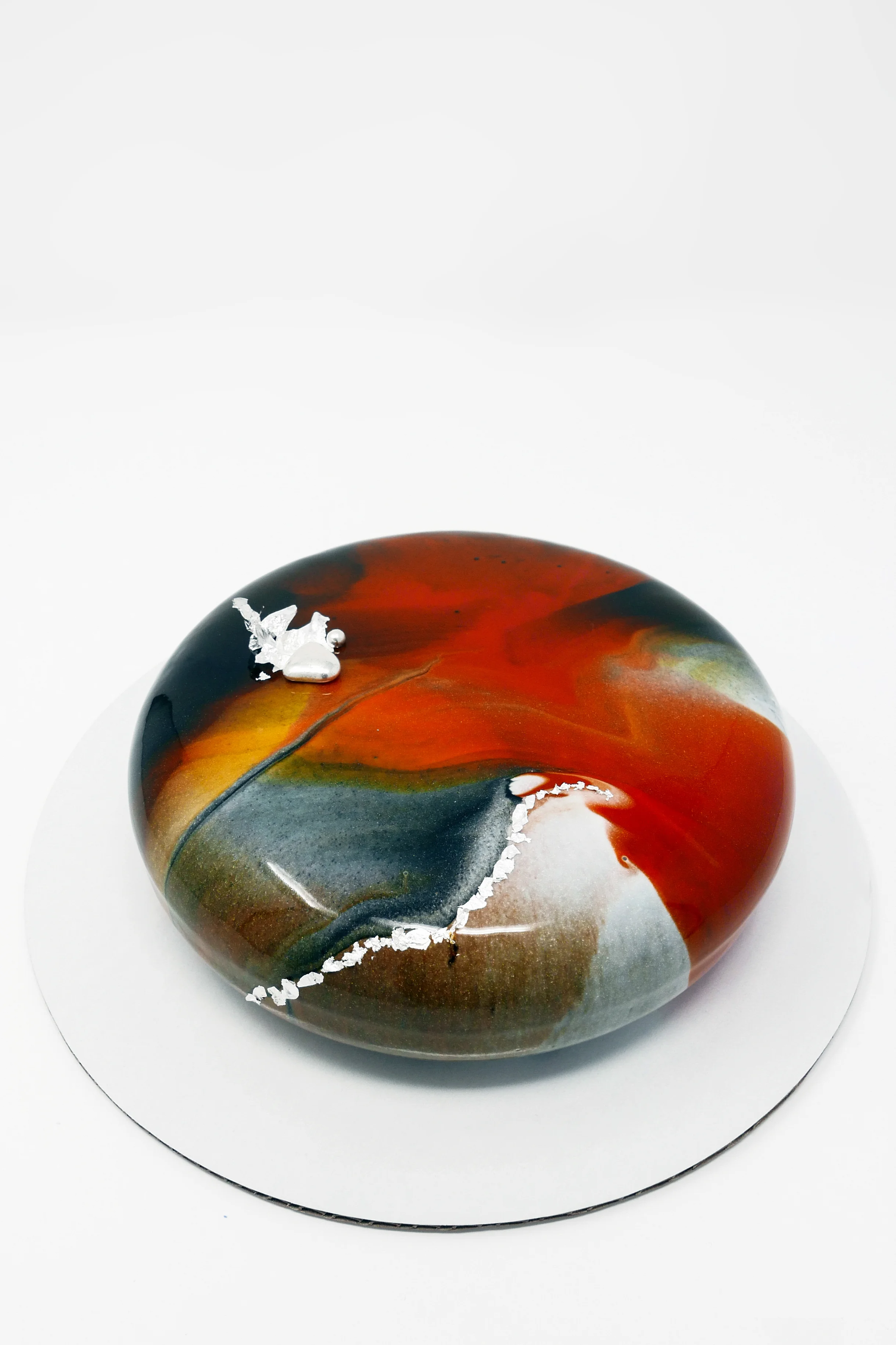 6" mousse cake with mirror glaze