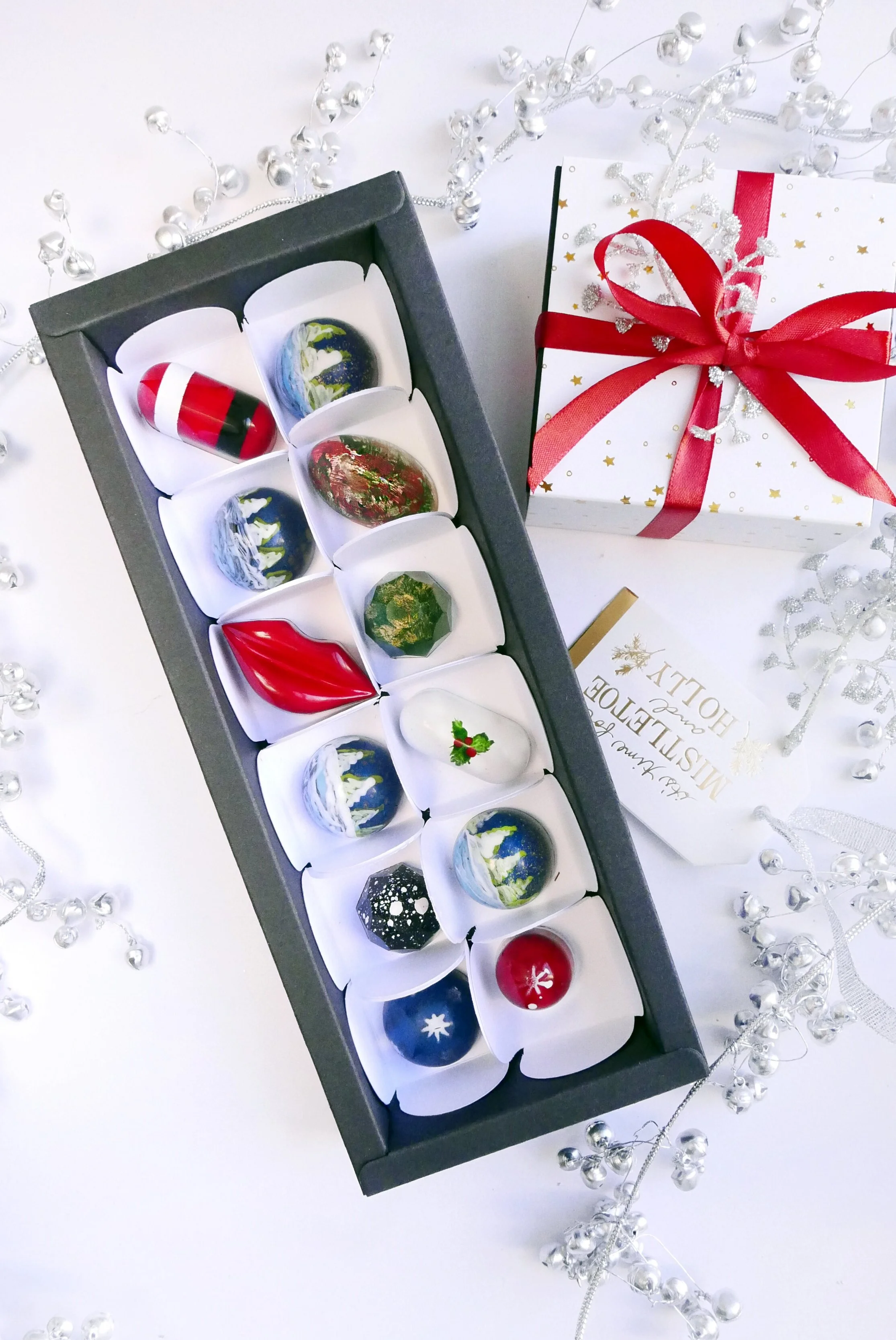 Handcrafted chocolates Christmas collection (mix of flavors and shapes) 12 pcs