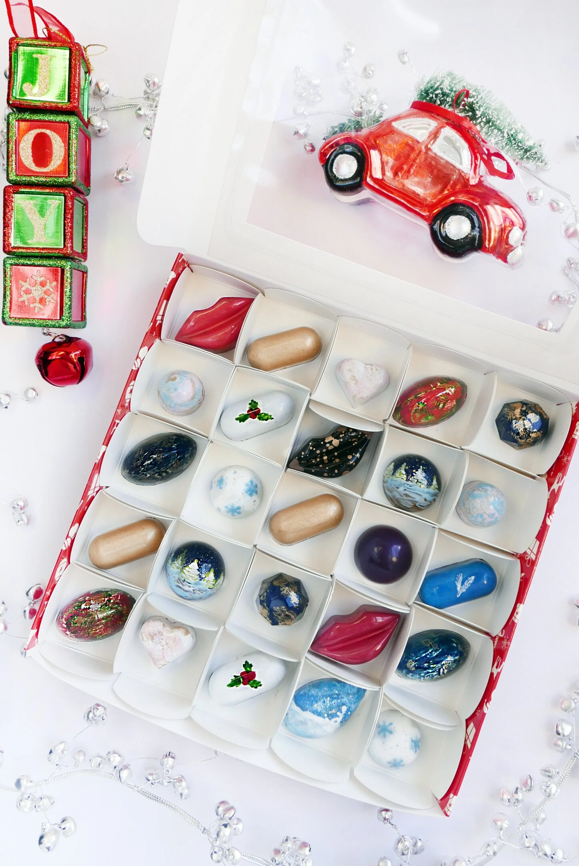 Handcrafted chocolates Christmas collection (mix of flavors and shapes) 24 pcs