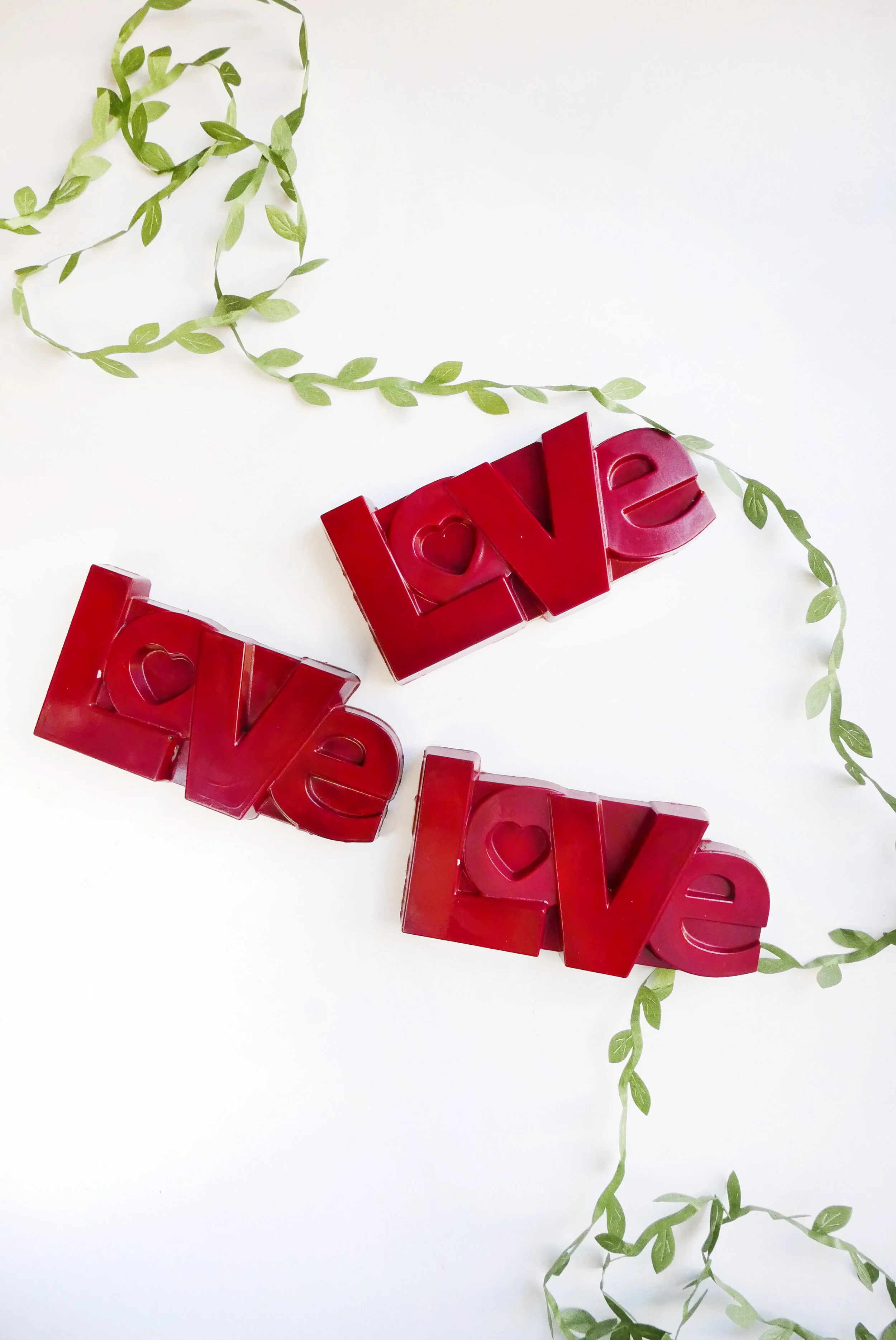 Handcrafted dark chocolate bar Valentine's Day collection