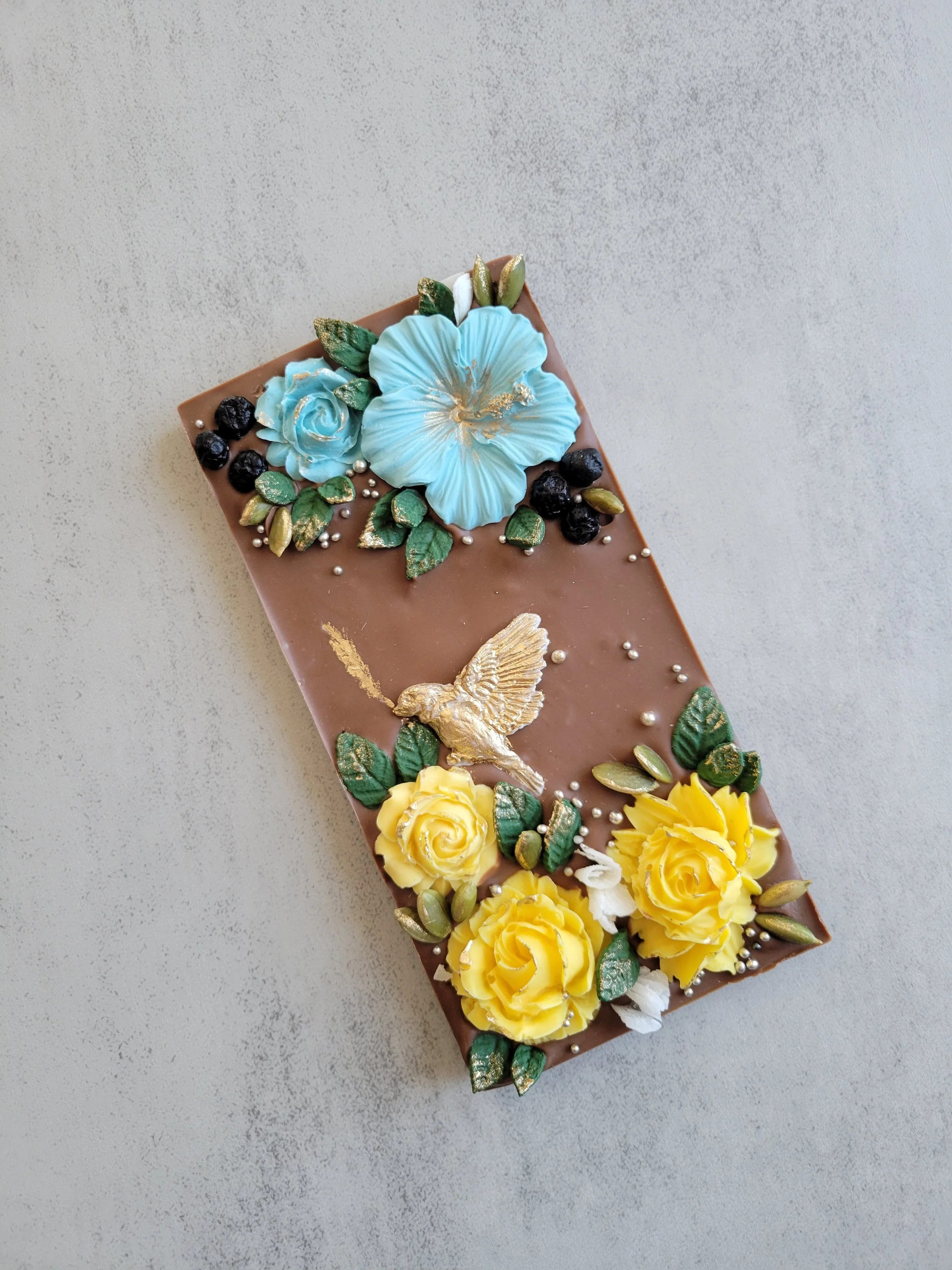 Handcrafted dark/milk chocolate bar (I Stand with Ukraine Collection_Flying Bird)
