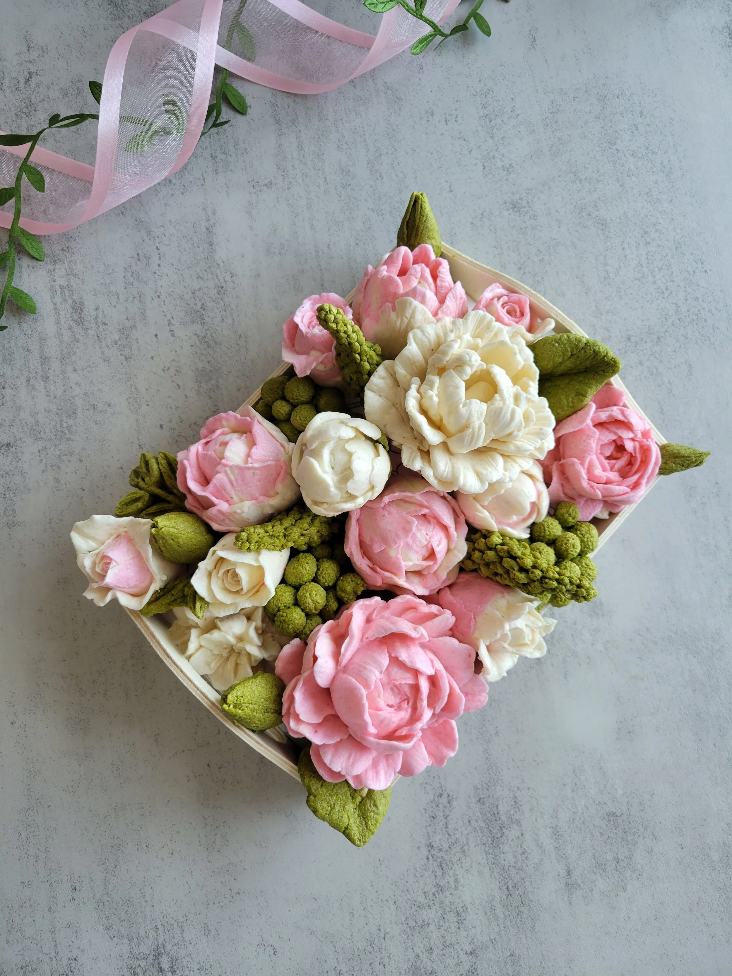 Handcrafted Mother's Day flowers box