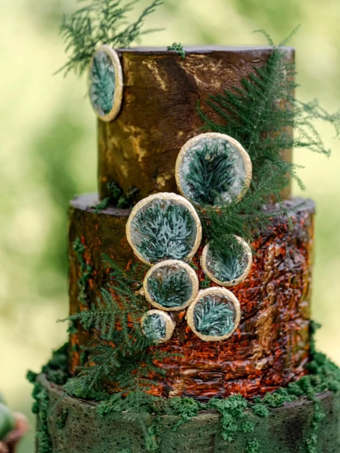 Designed for clients who love refined aesthetics, immersive event styling, and statement celebration cakes that feel both artistic and luxurious.

A fully custom-designed luxury cake inspired by the beauty of nature &mdash; textured like tree bark, l