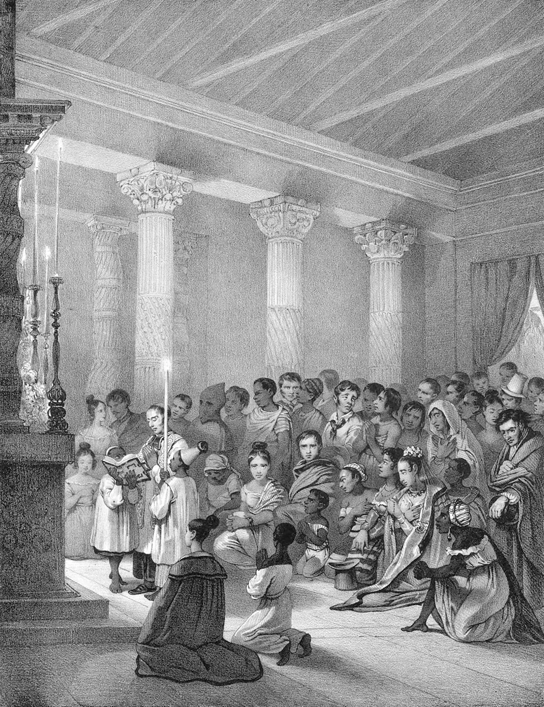 Mass in the Church of Our Lady of Candelária in Pernambuco