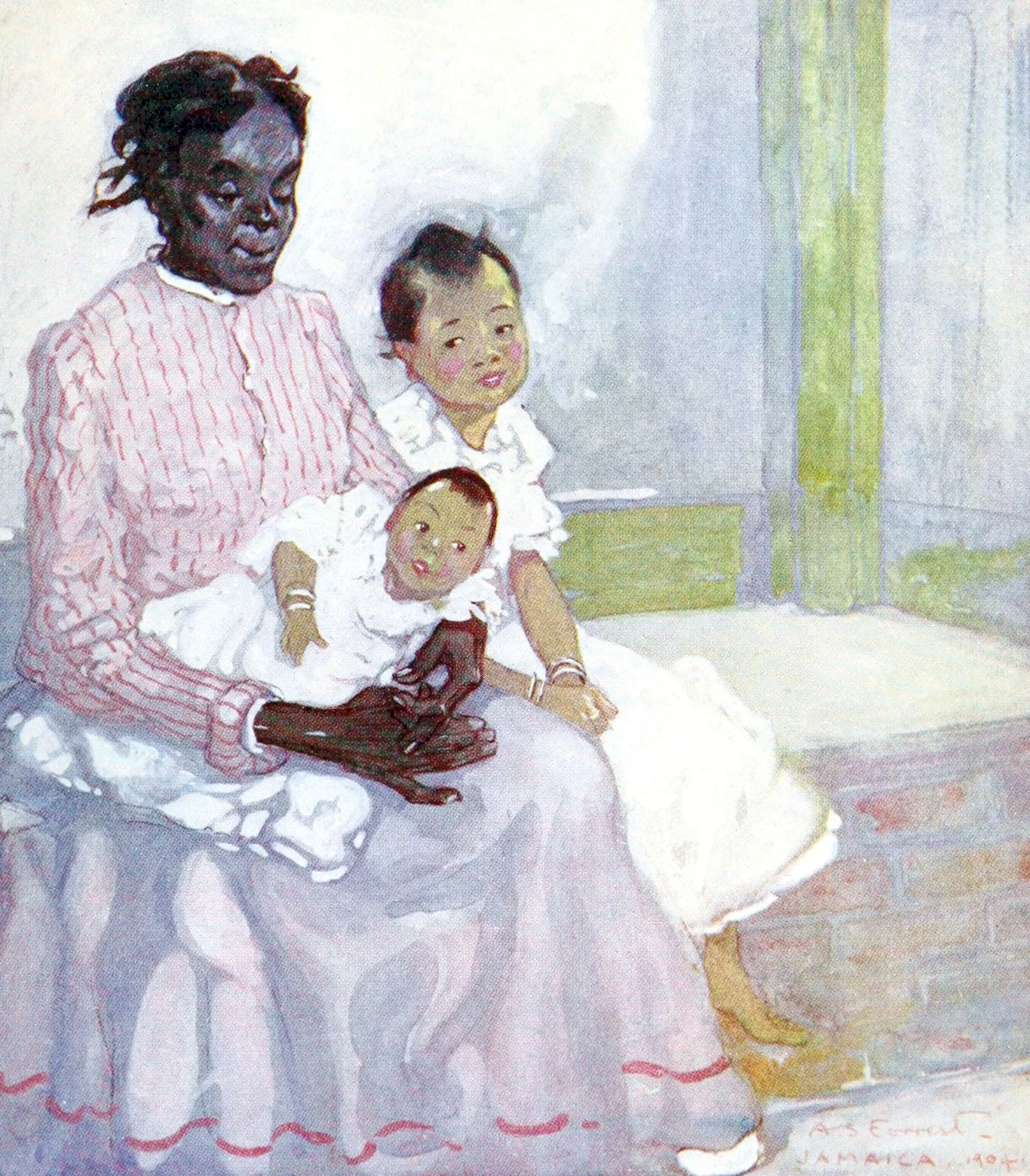 A Jamaican Nurse with Chinese Children, Jamaica