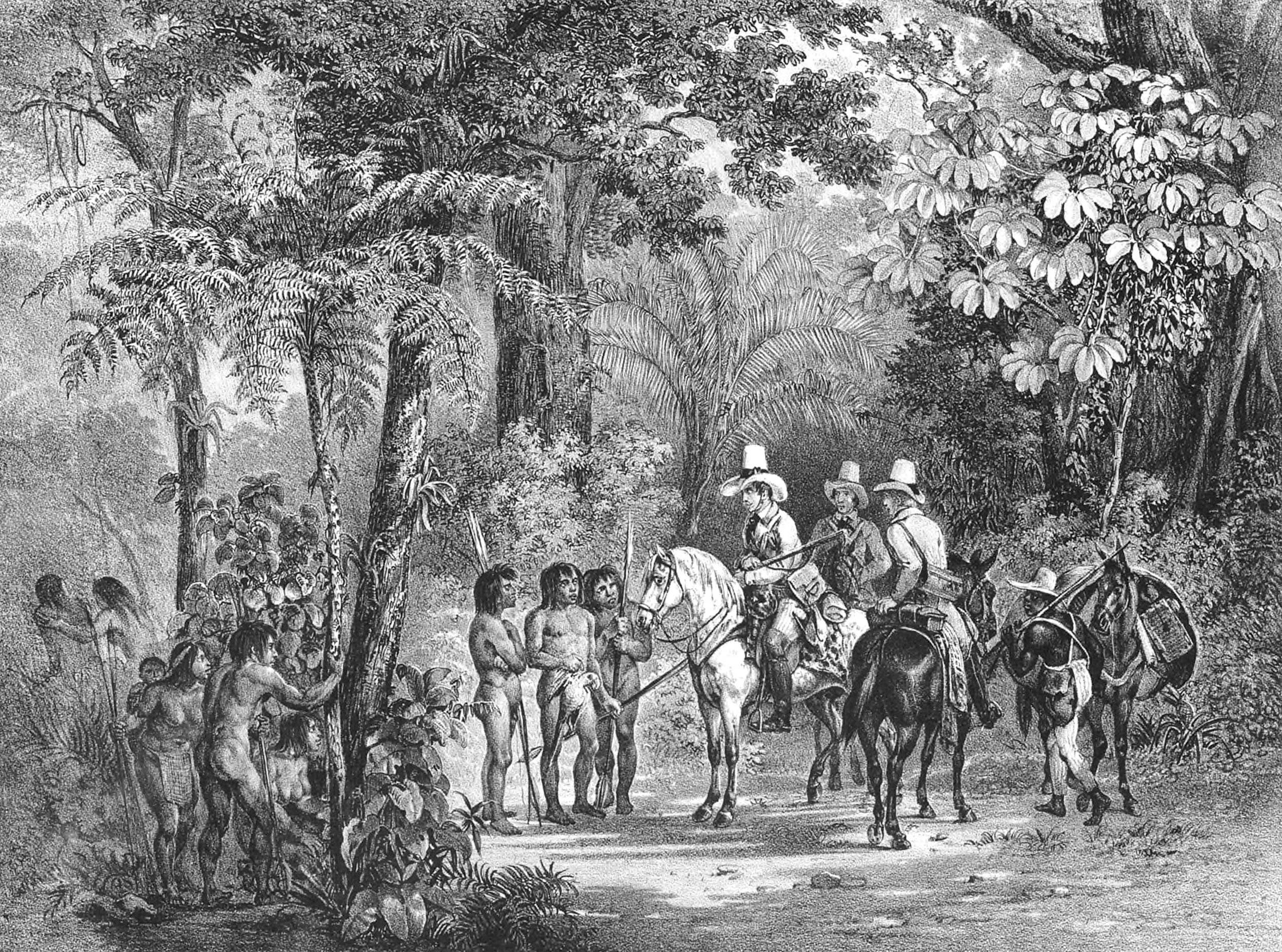 European Voyagers Meeting Natives on a Road