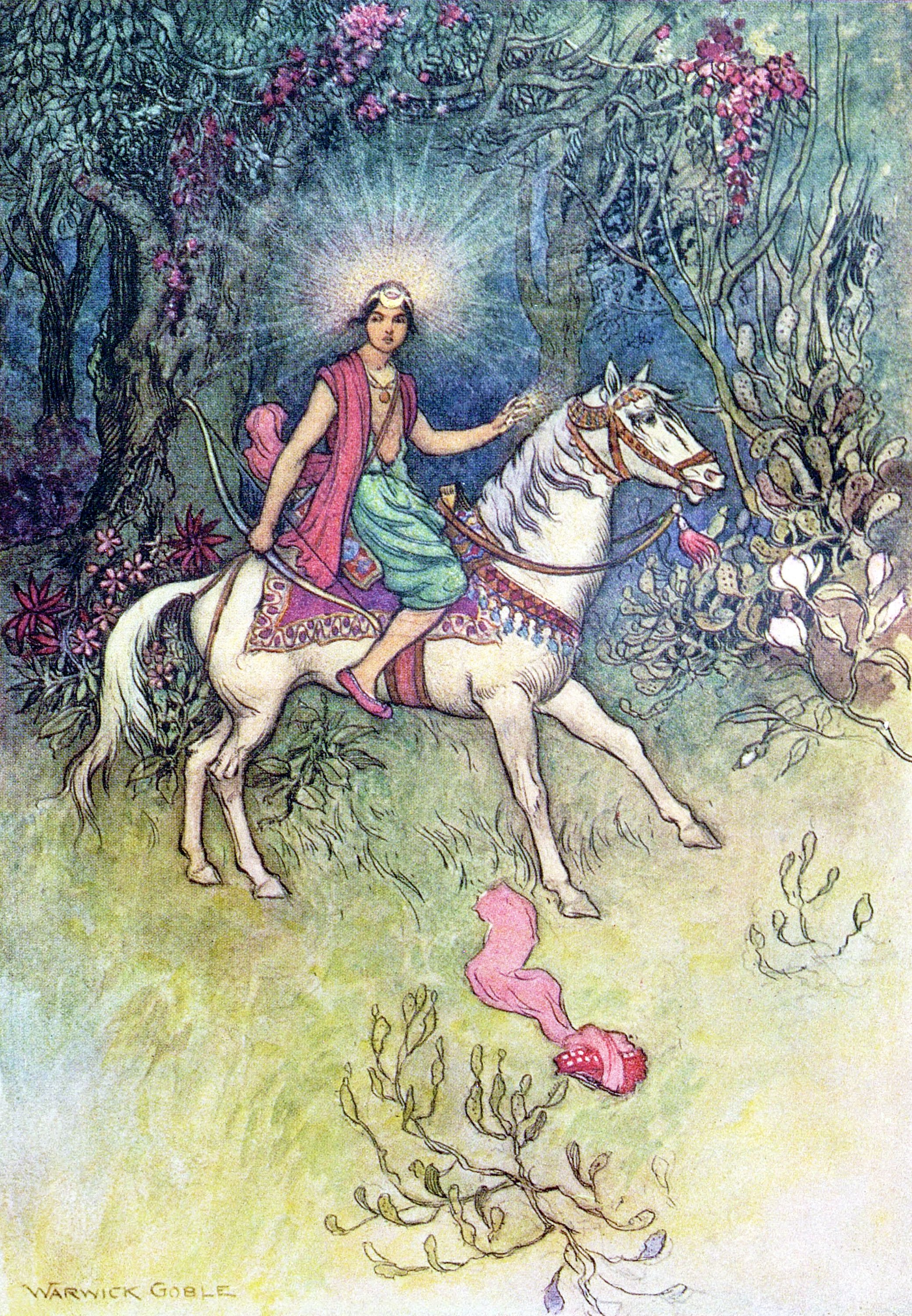 A bright light, like that of the moon, was seen shining on his forehead