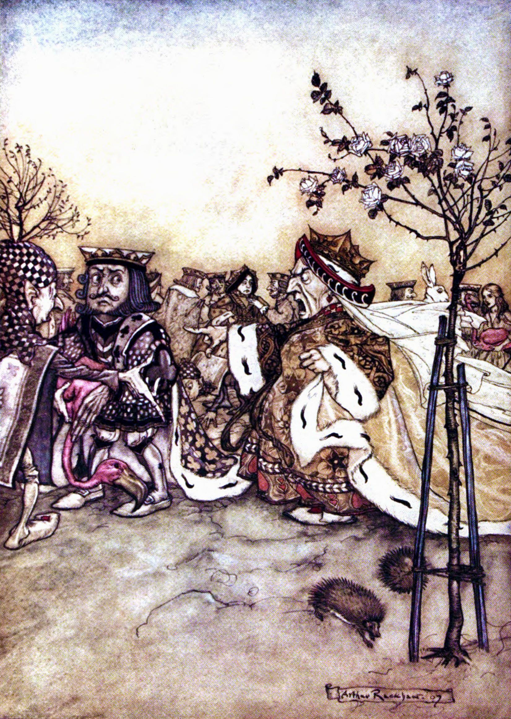 The Queen never left off quarrelling with the other players, and shouting "Off with his head" or "Off with her head"