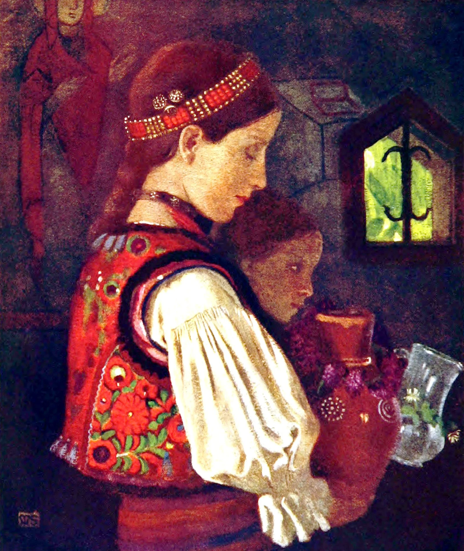 Rumanian Children Bring Water to be Blessed in Greek Church, Desze