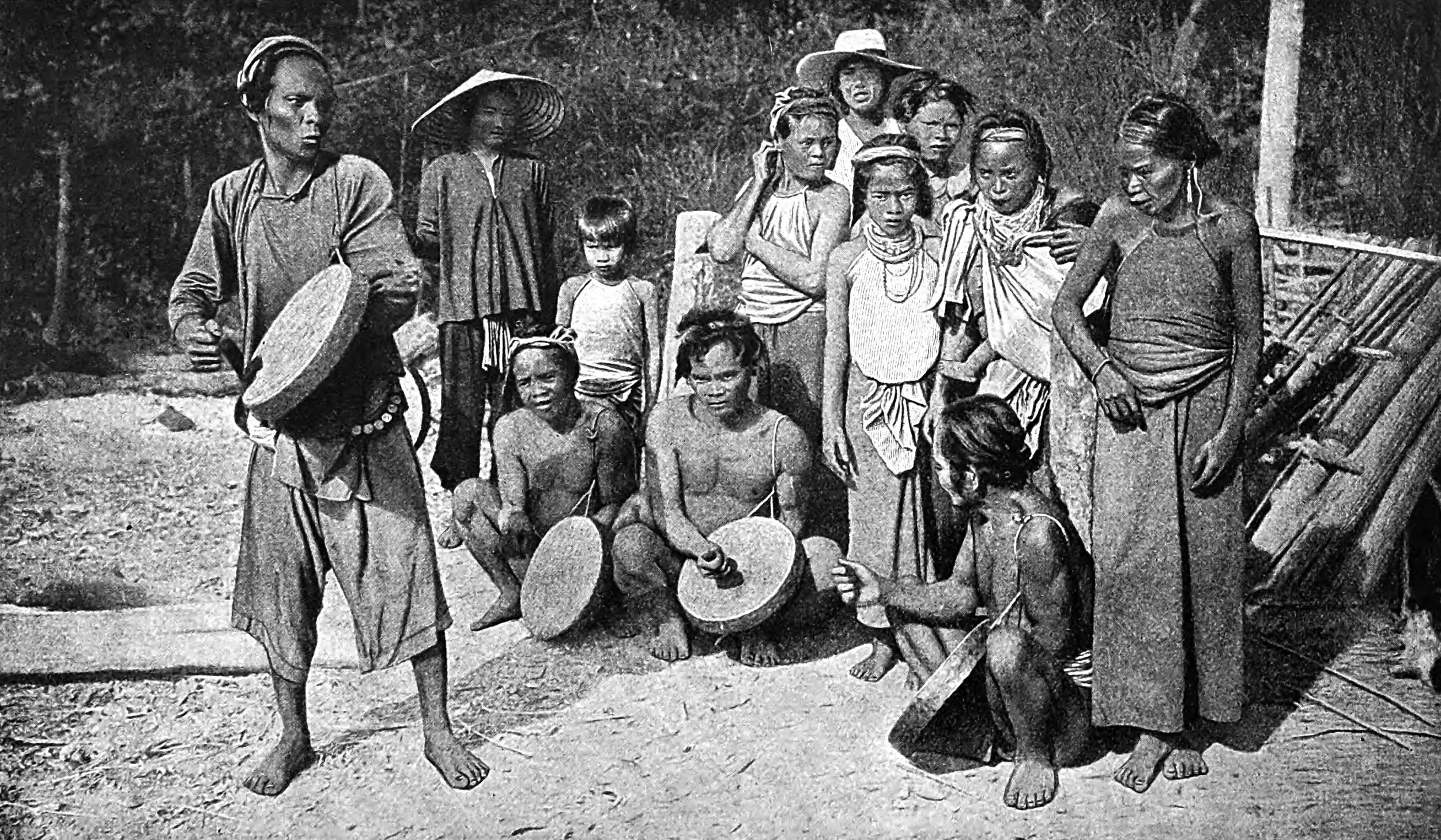 Moi Plantation hands giving a concert to their Annamese friends