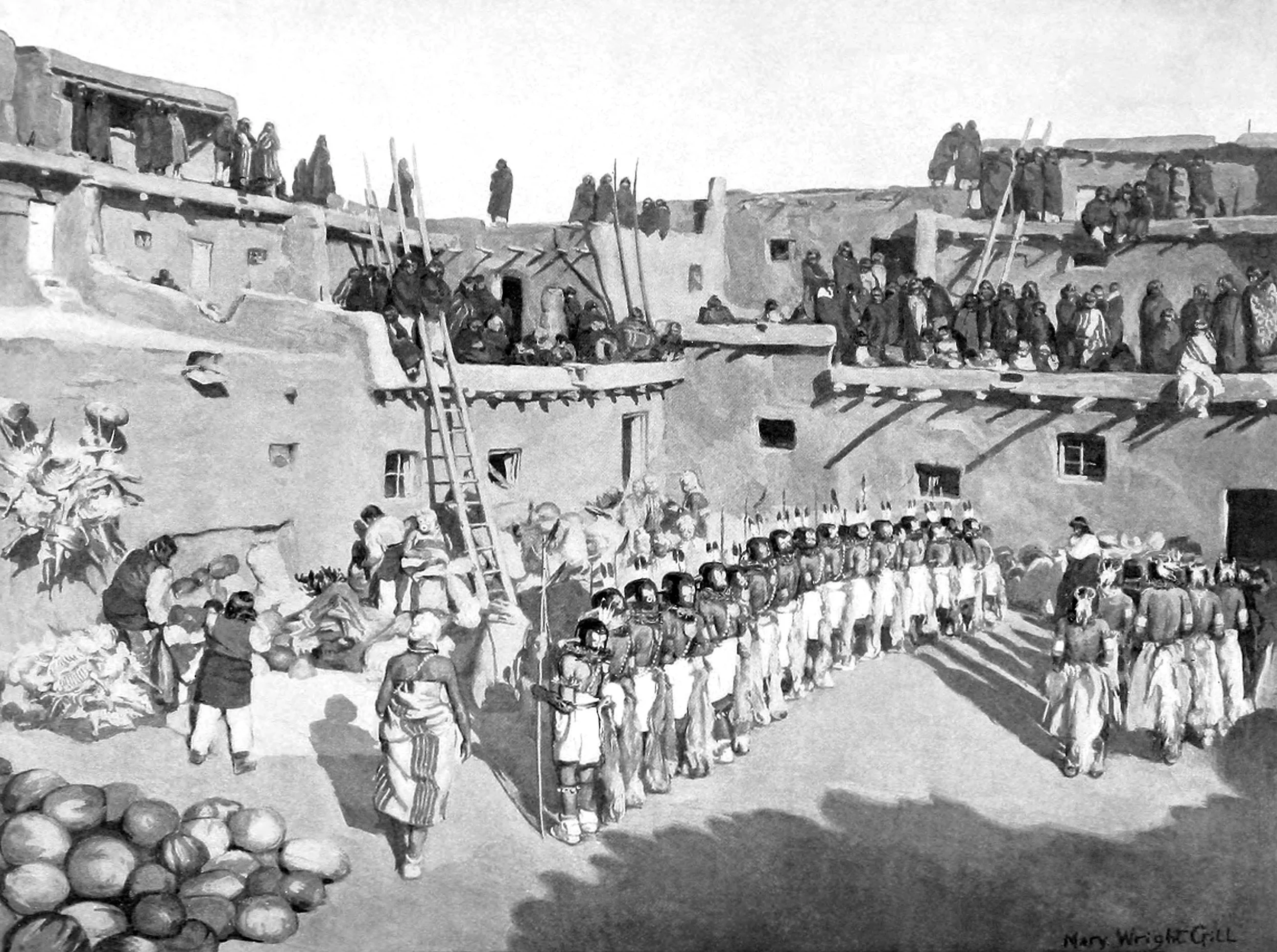 Incident in retirment of Ko'Yemshi, Mu'Luktakia gods in line for dance as Wa'Tem'La gods retire