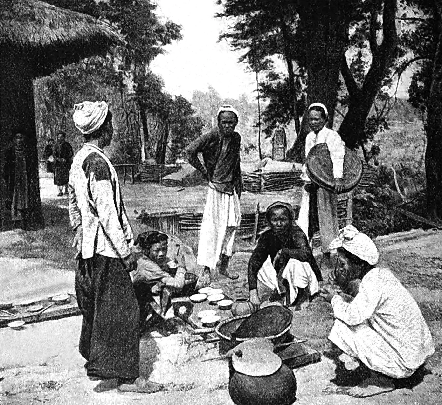 Open-Air Evening Dinner of Annamese Village Folk