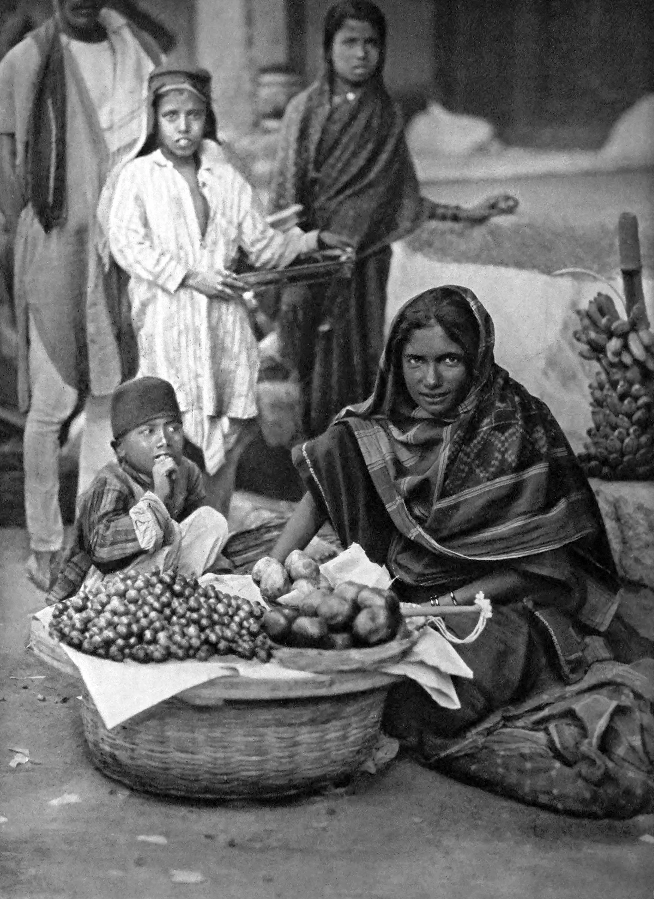 Hyderabad-Deccan. Female fruitseller in the street