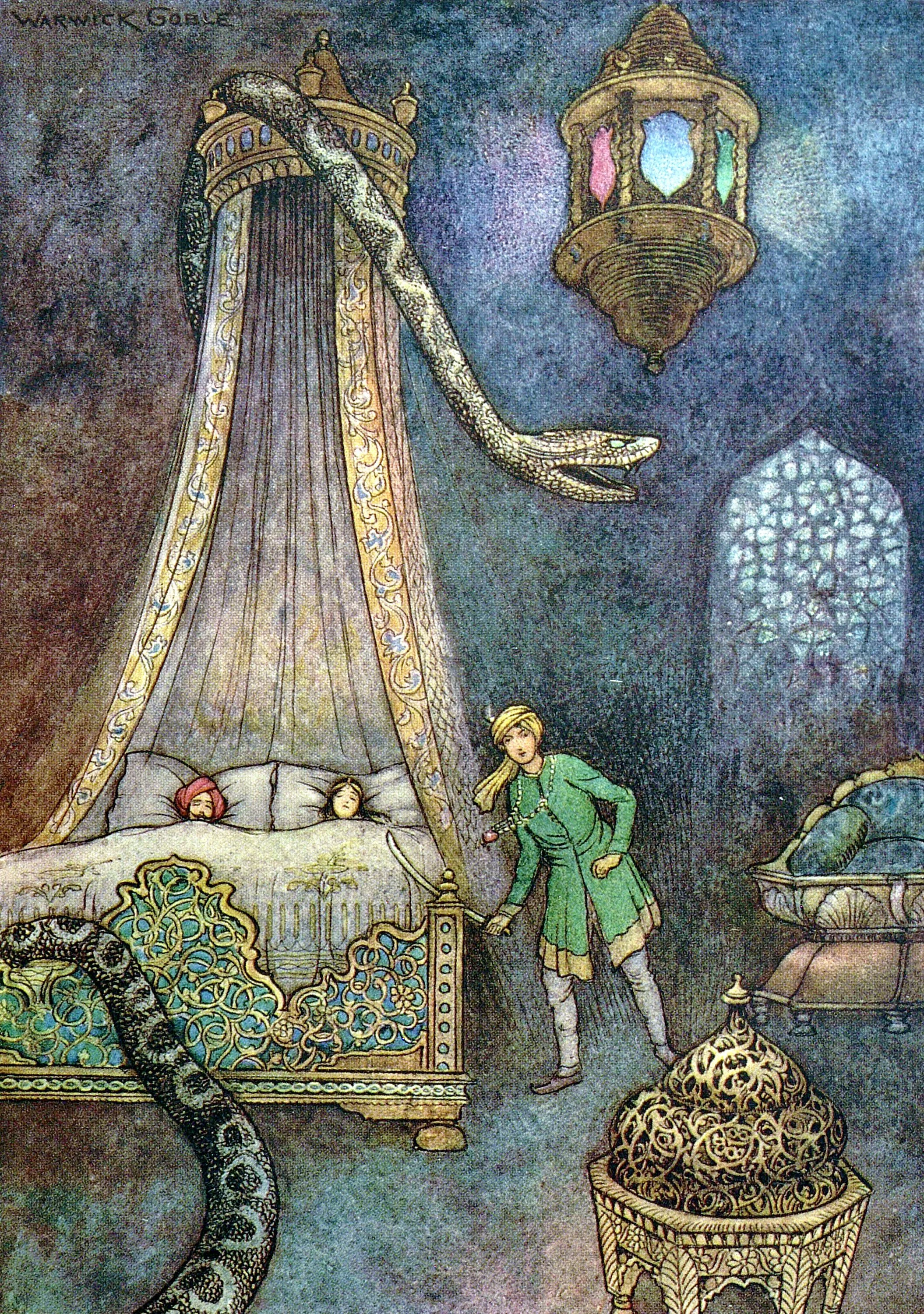 He rushed out of his hiding place and killed the serpent