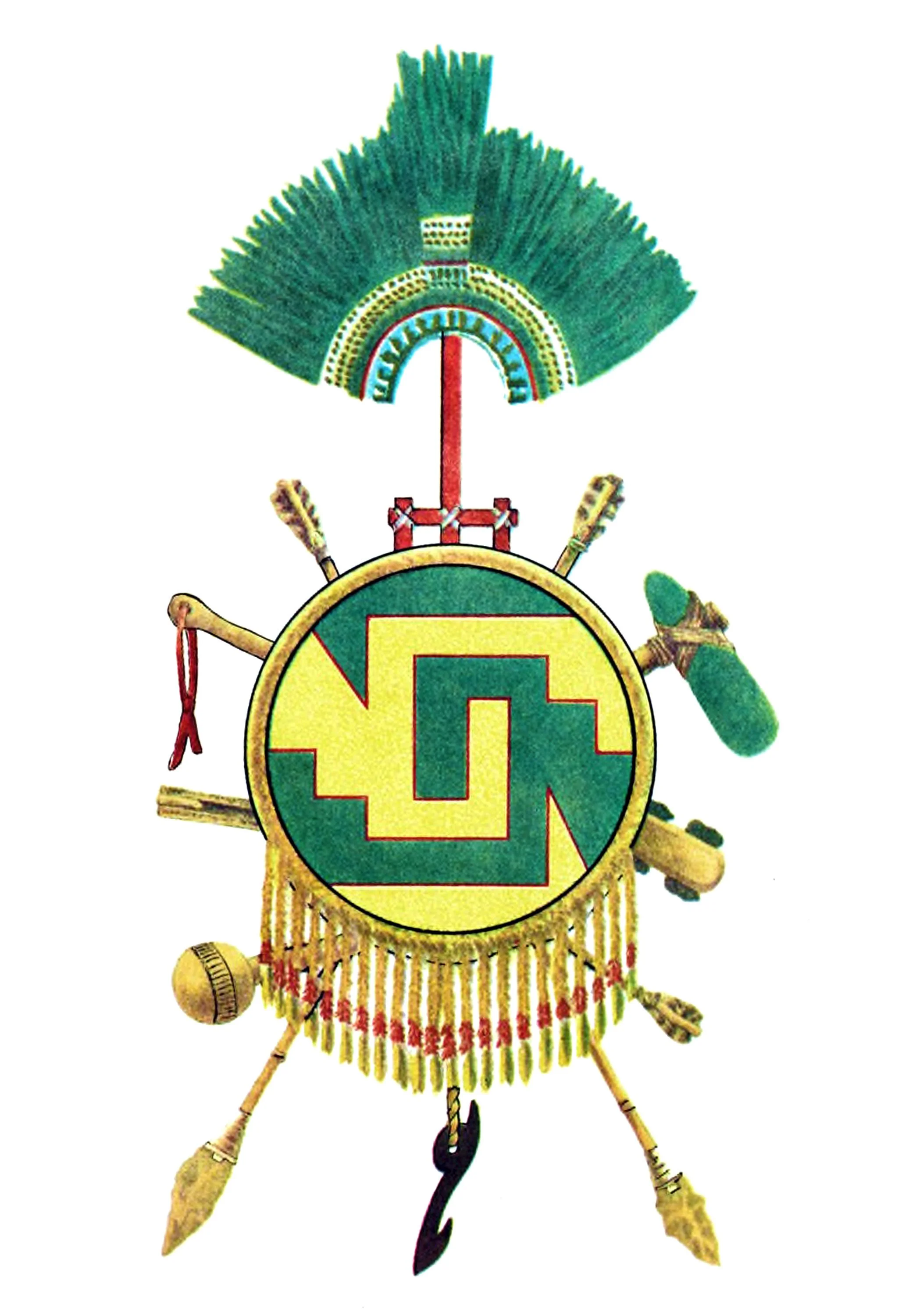 Tlaxacalan Antique weapons trophy