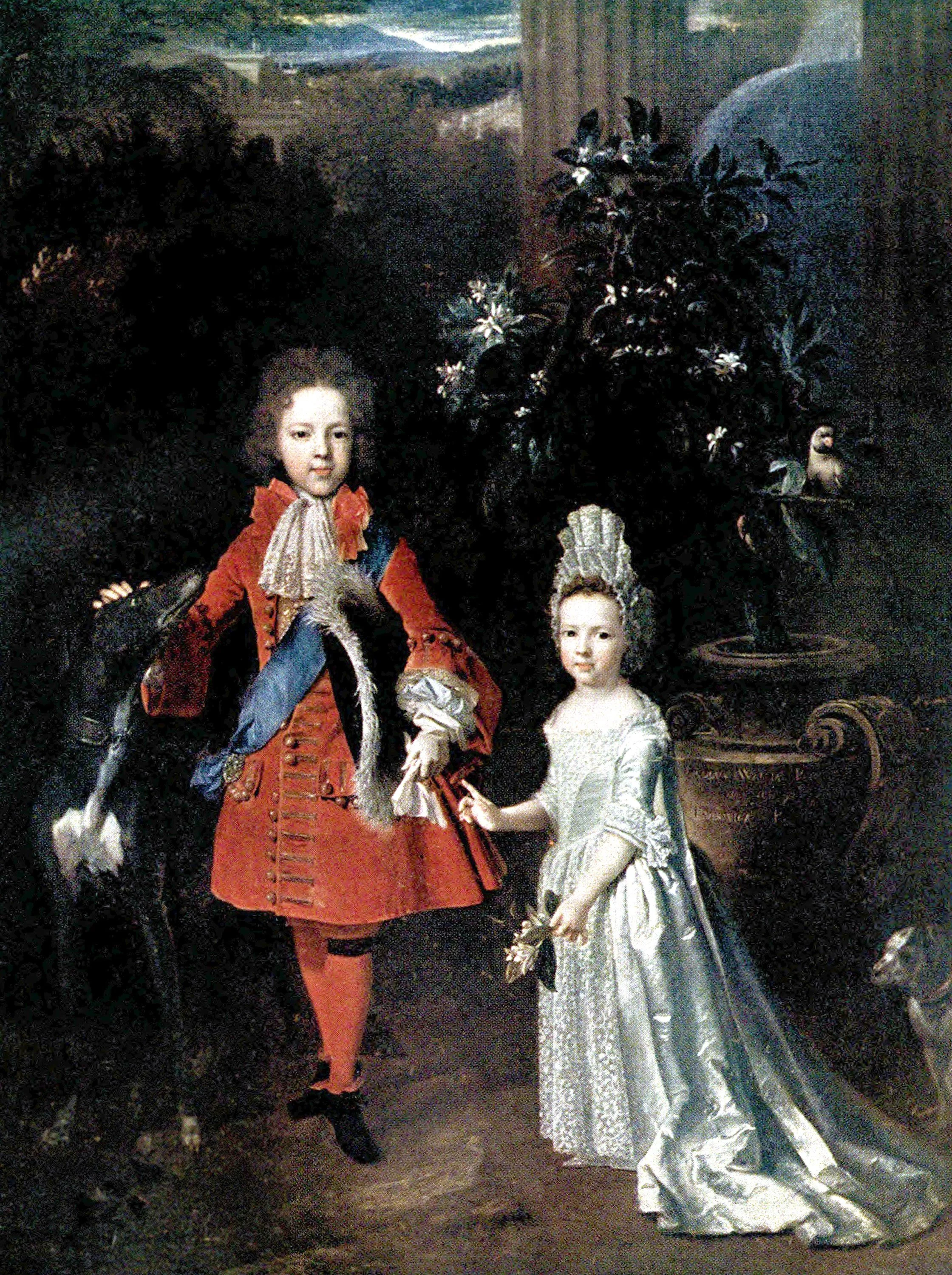 Prince James Stuart and his Sister Louisa as Children by Largilliere