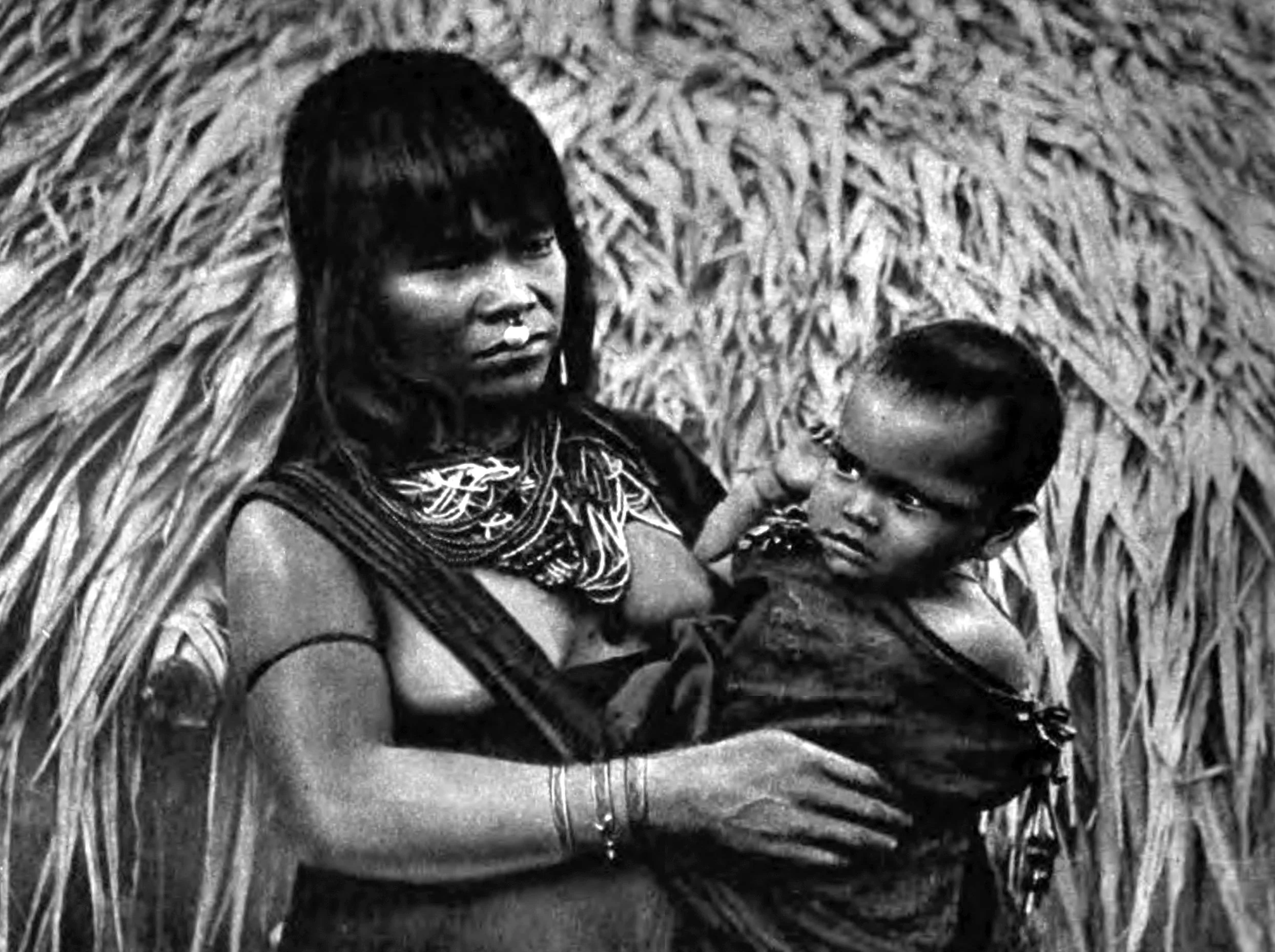 Peru-her disk-shaped ornament hanging from her nose is the Tambo Native mother's pride