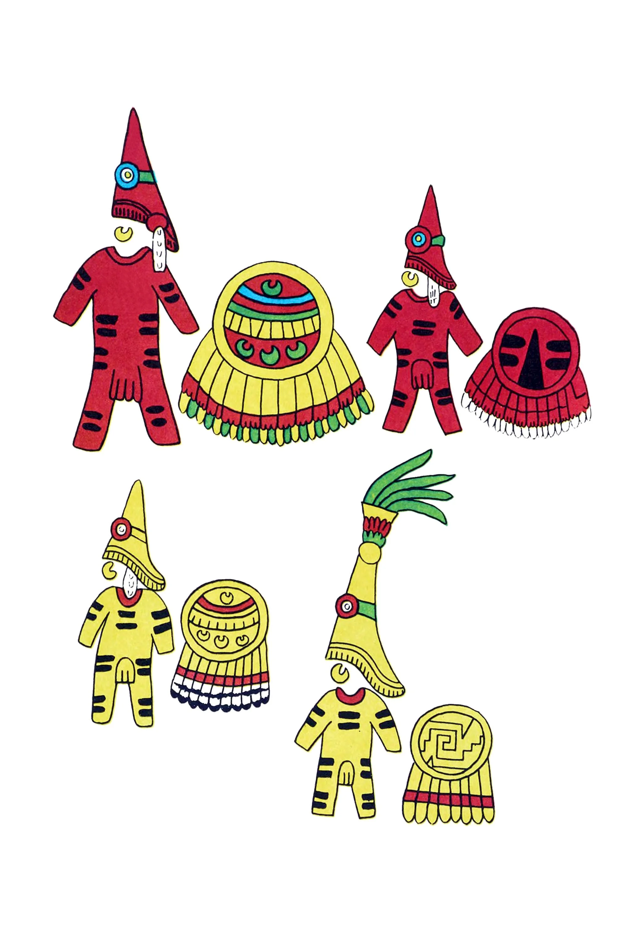 Military and divine costumes of Tlaxacalan warriors