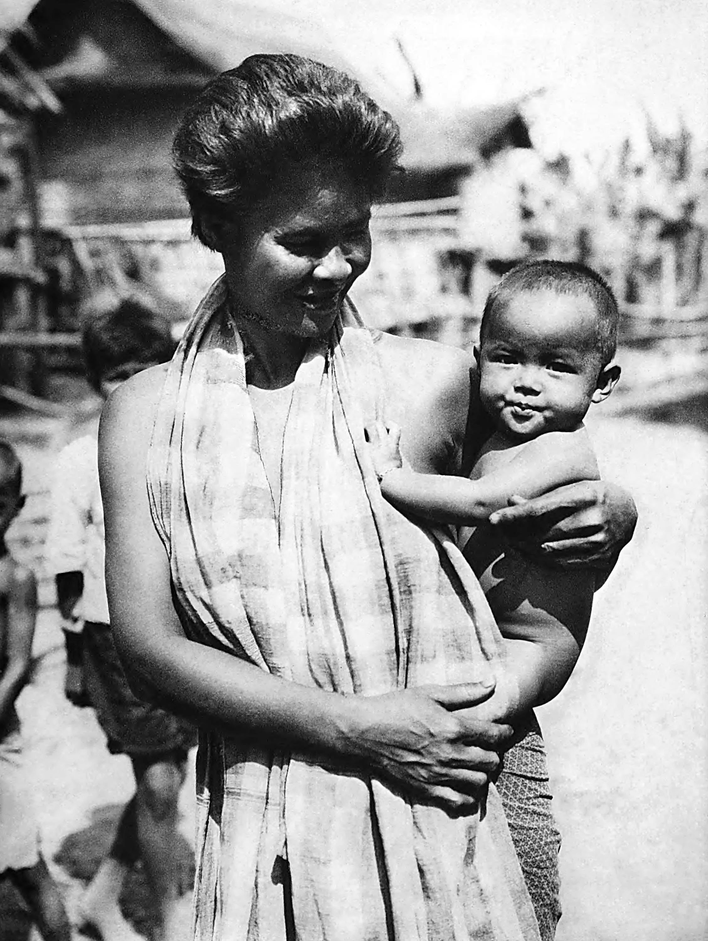 Siamese woman with child