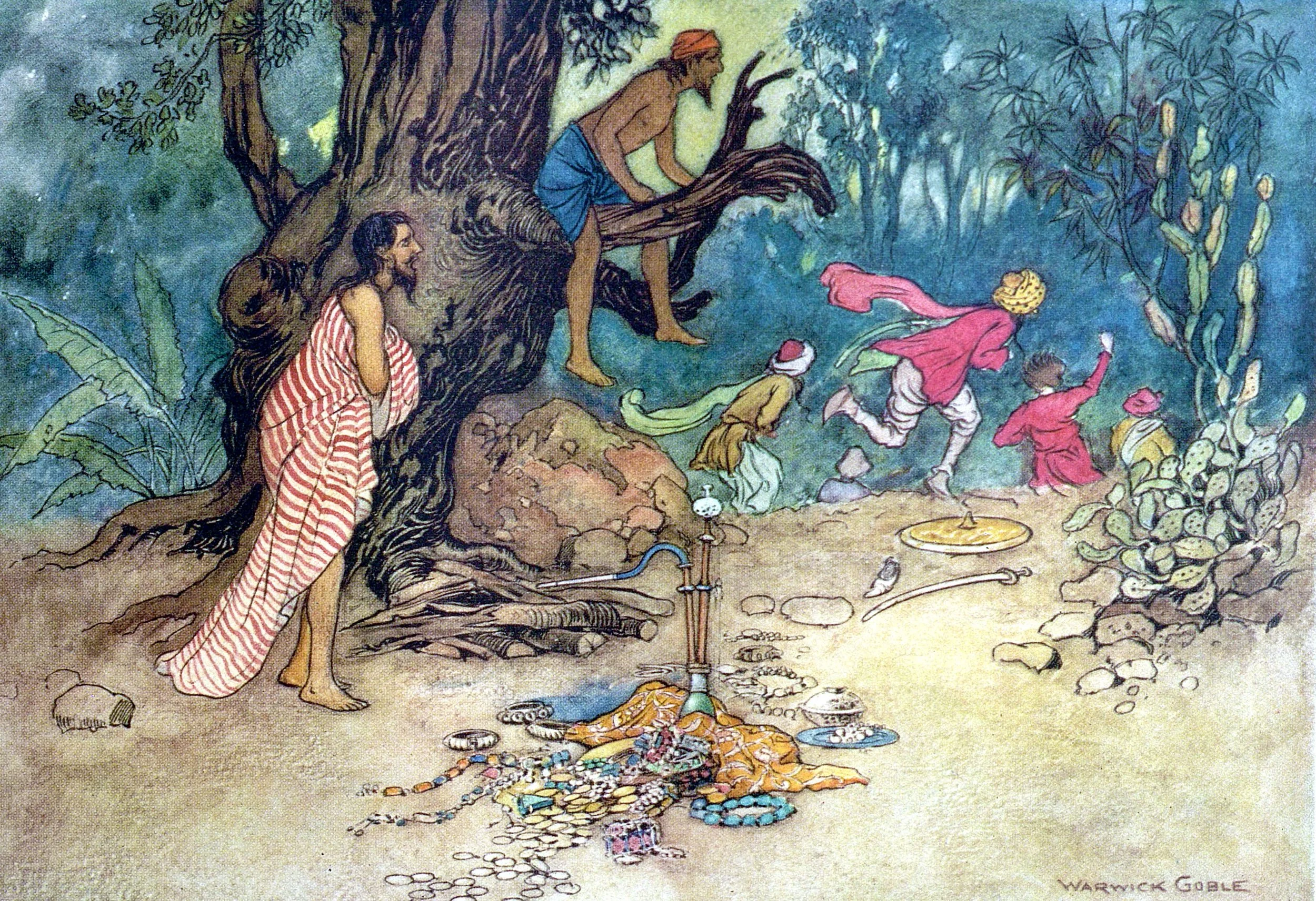 They ran away in great fear, leaving behind them the money and jewels