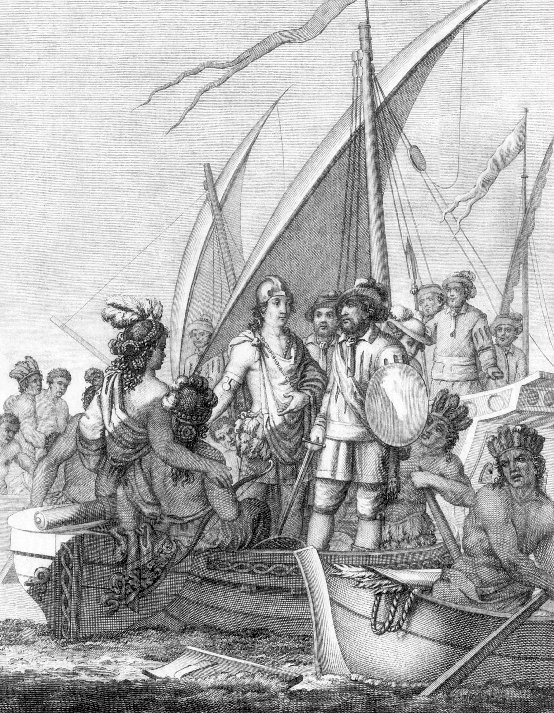 Garcia de Holguin captures Guatimozin and his entire family in La Laguna, and the great city of Mexico is conquered