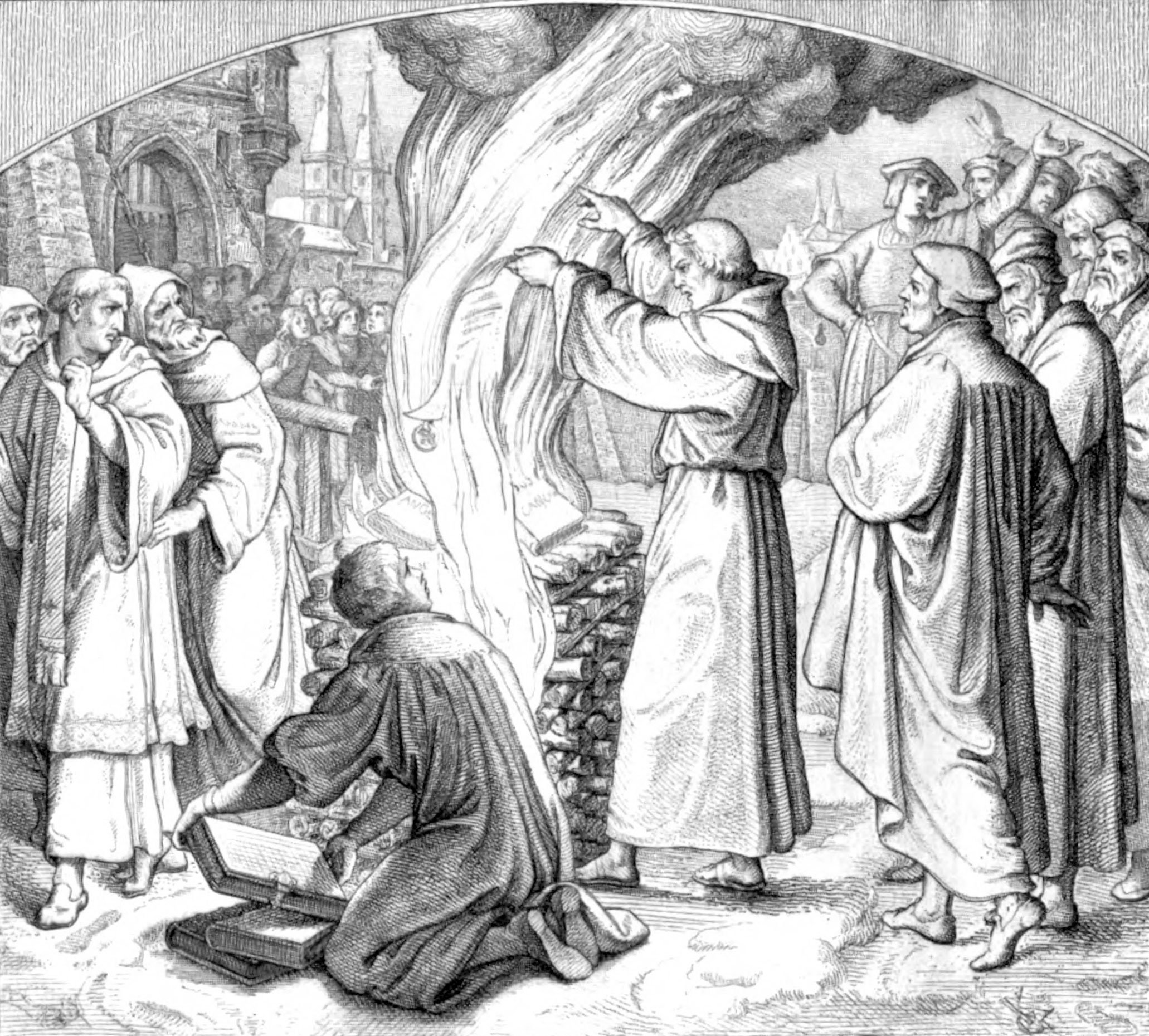 Luther burning the Pope's bull