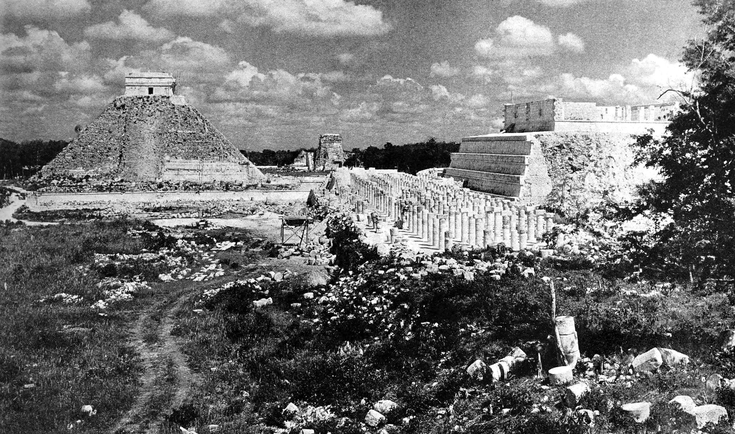 Looking West Along North Colonnade toward Temple of the Tigers
