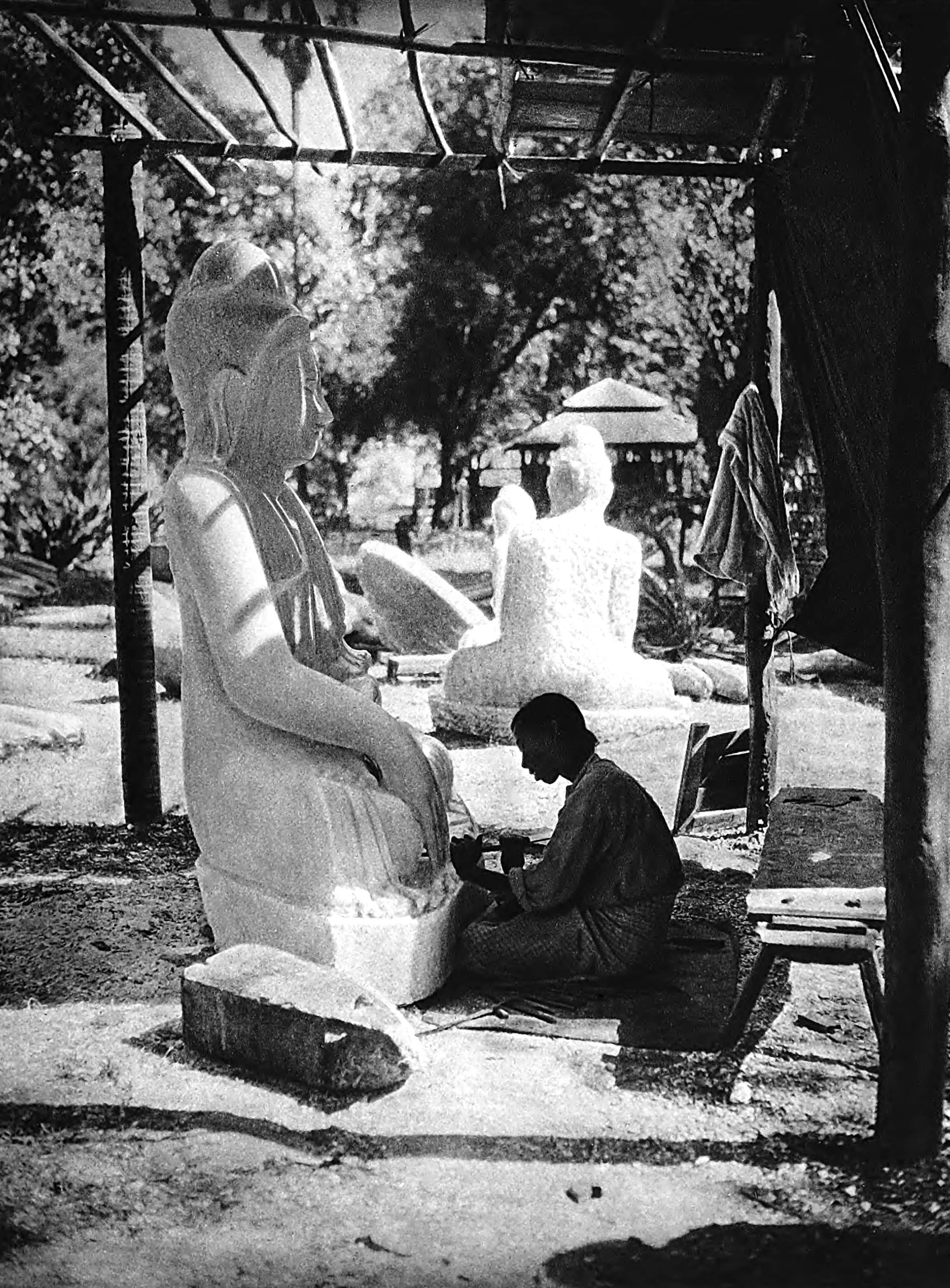 Sculptor in marble at Prome