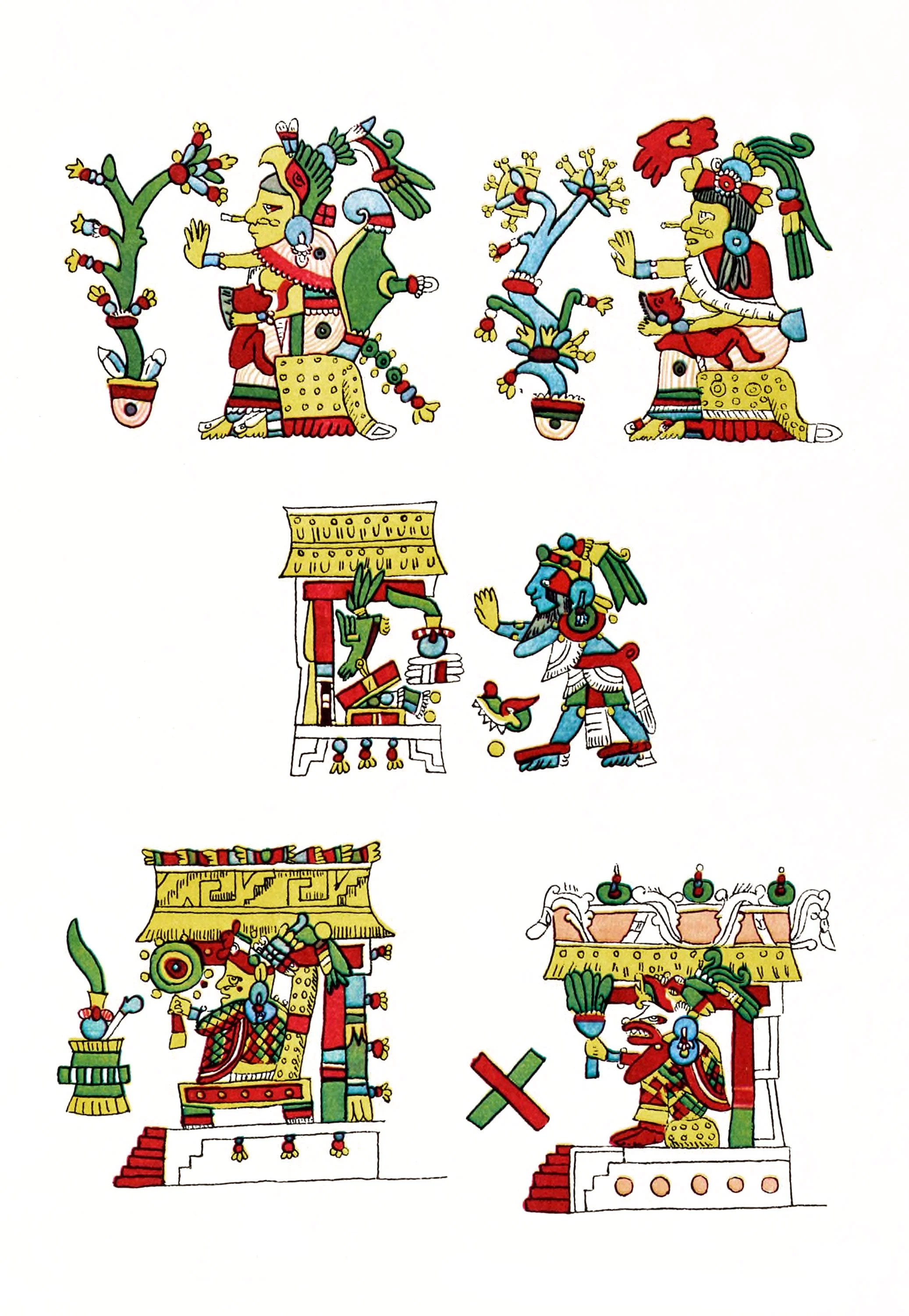 Mythological seats and thrones from the Fejervary Codex