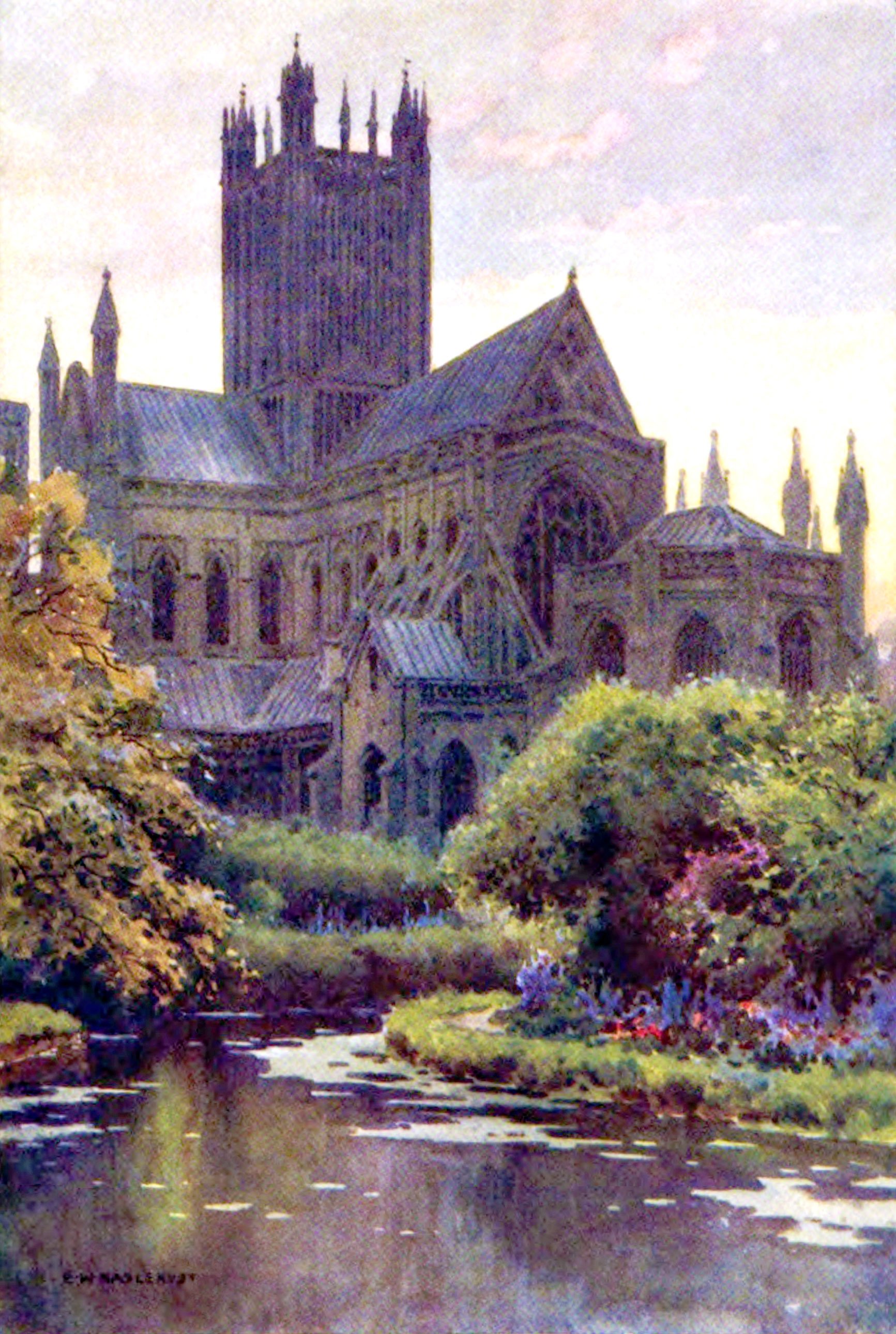 Wells Cathedral from the Springs, Wells