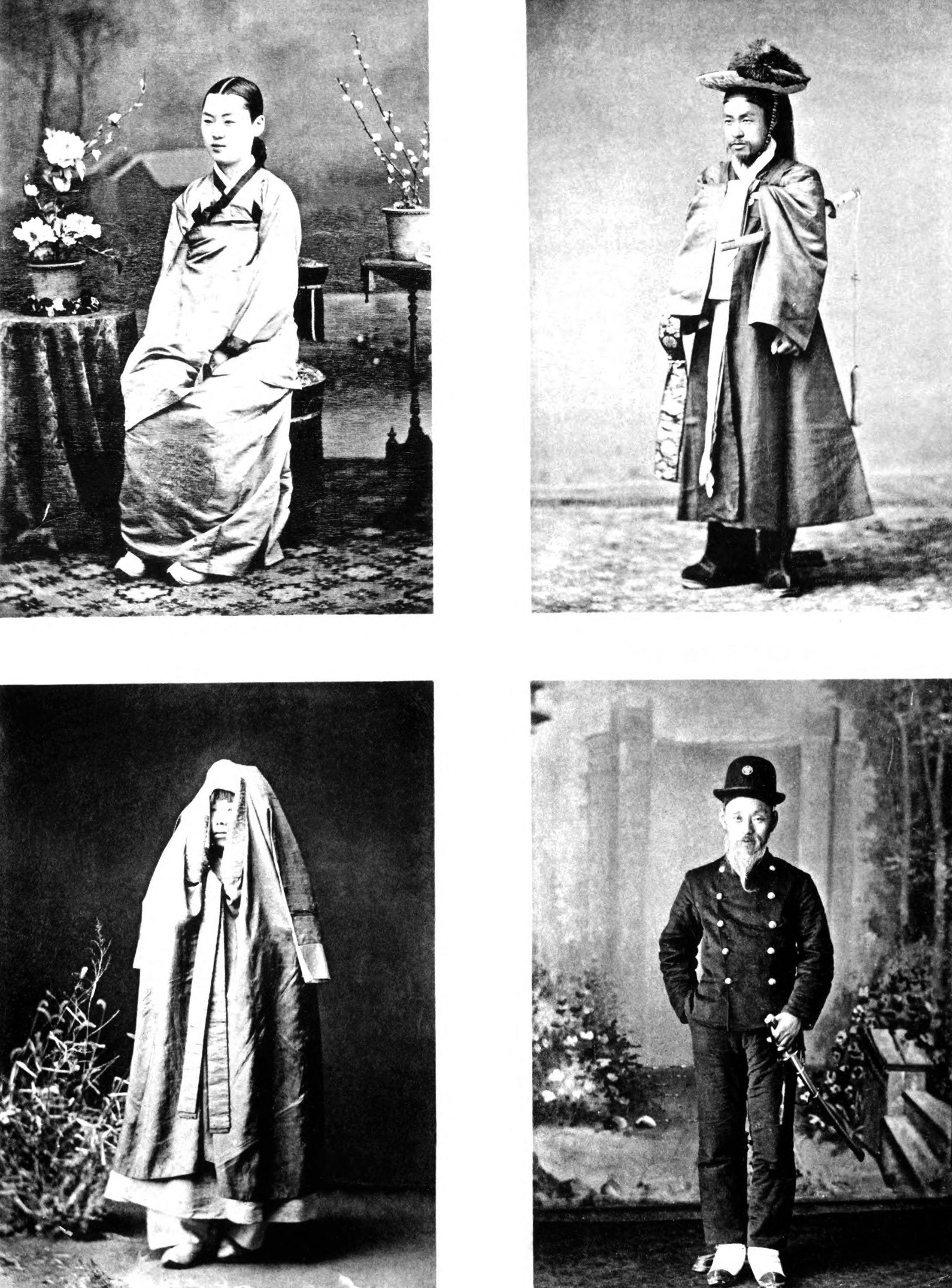 Lady of the House, Costume of an ancient Korean General, Lady of the Korean boureoisie, and ancient Korean Police Agent