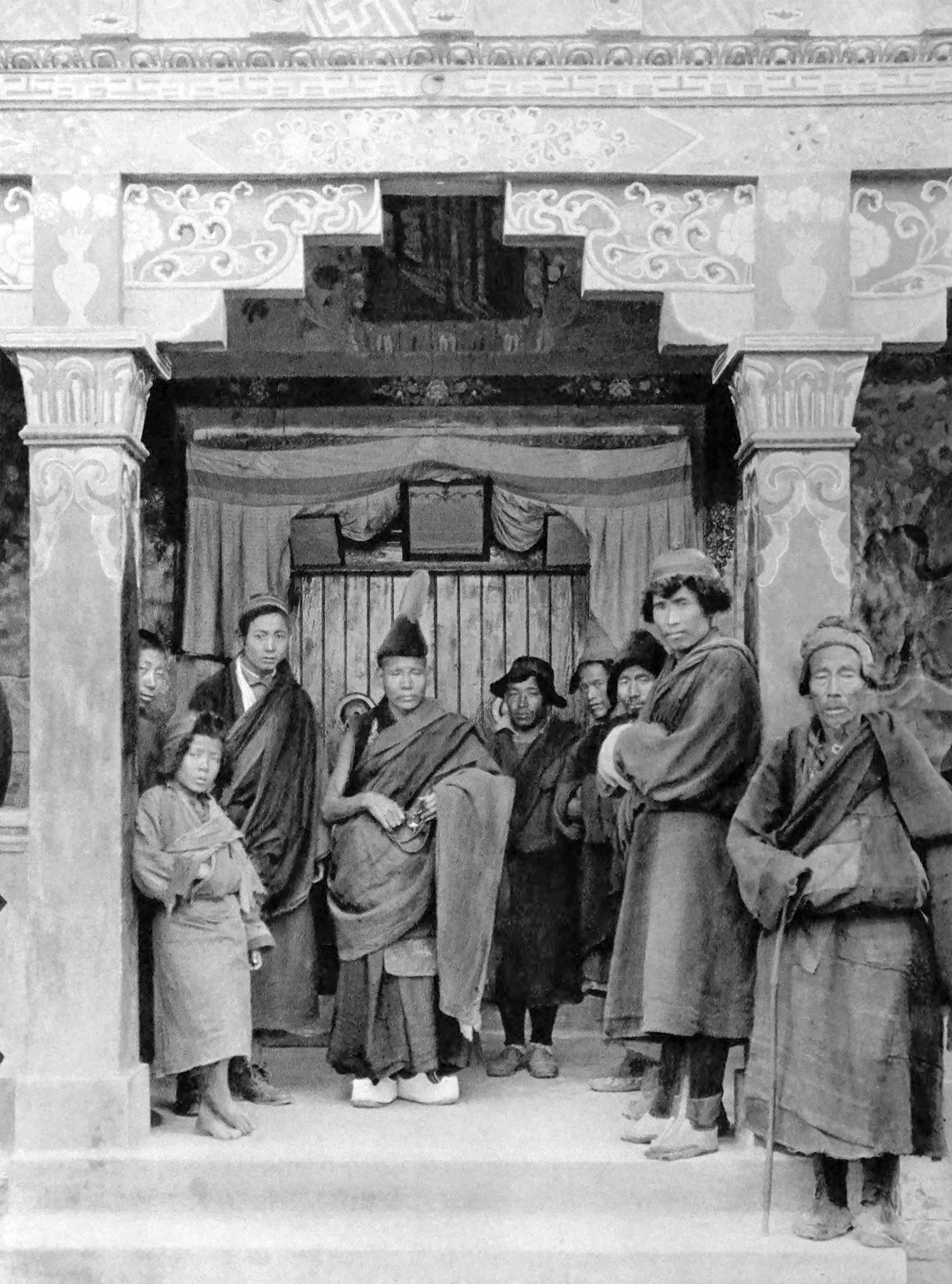 Lamas at the Entrance of the Ghoom Monastery near Darjeeling