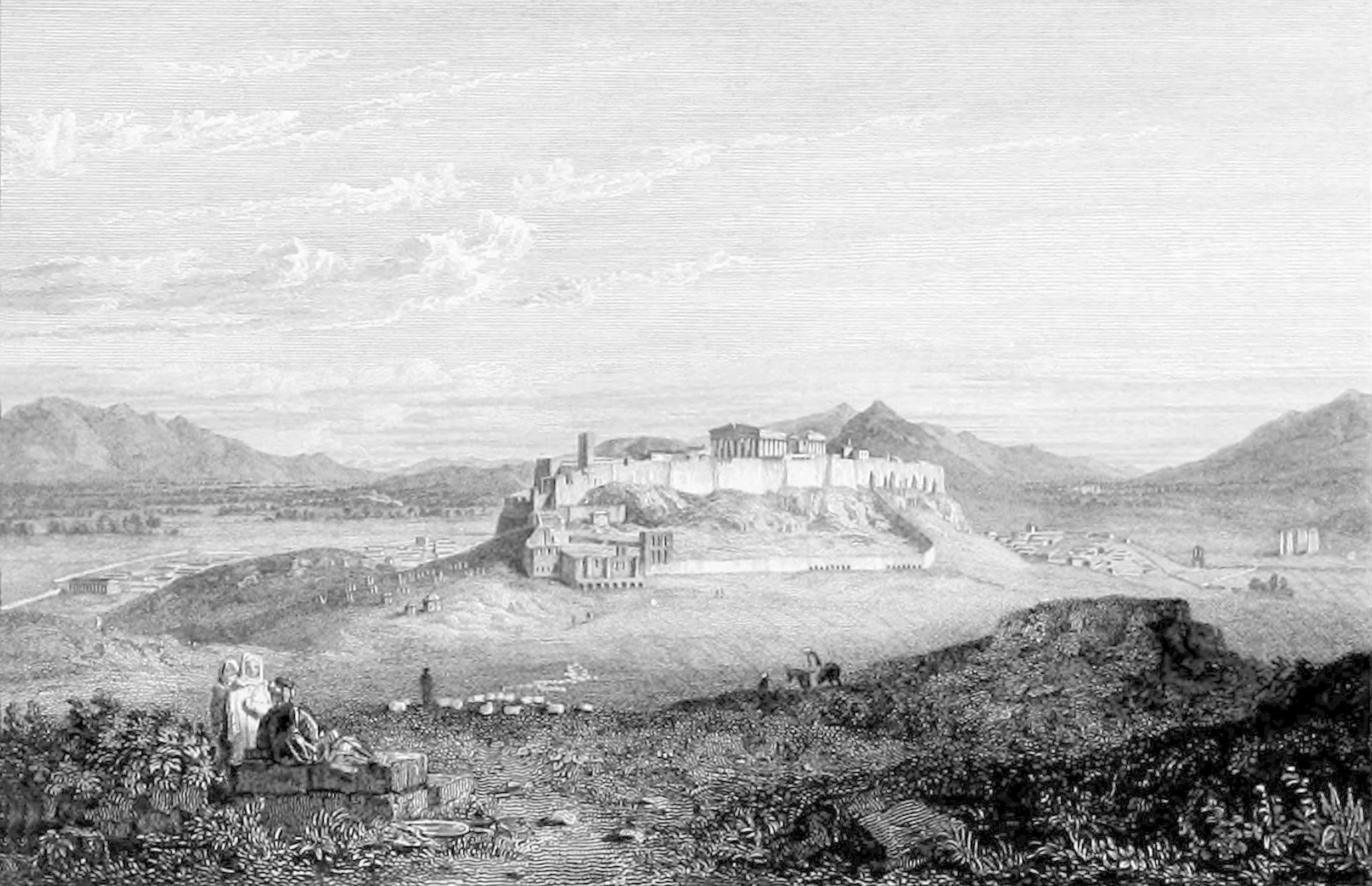 Athens from the hill of the museum