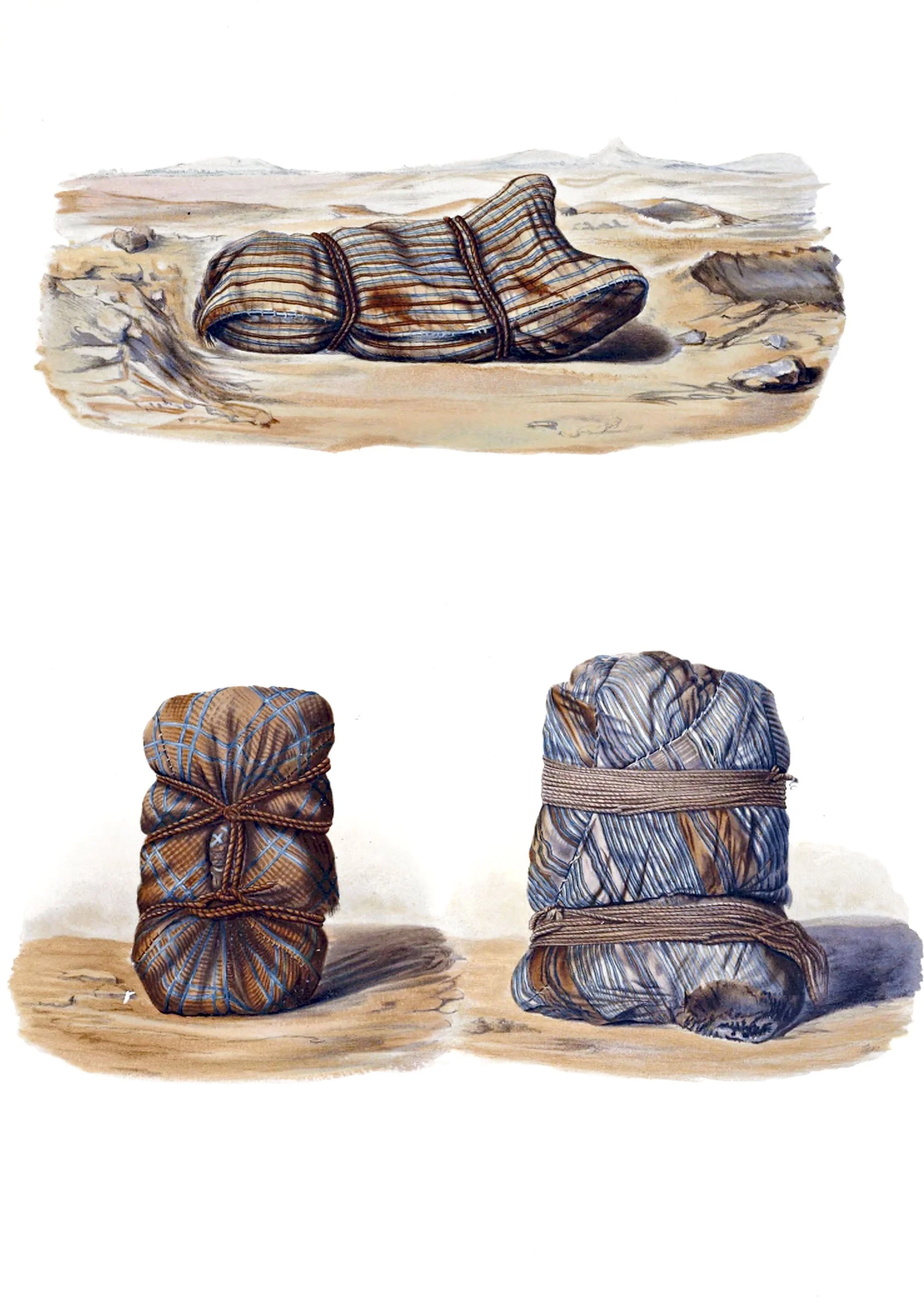 Simple Mummies in Colored Striped Cerements