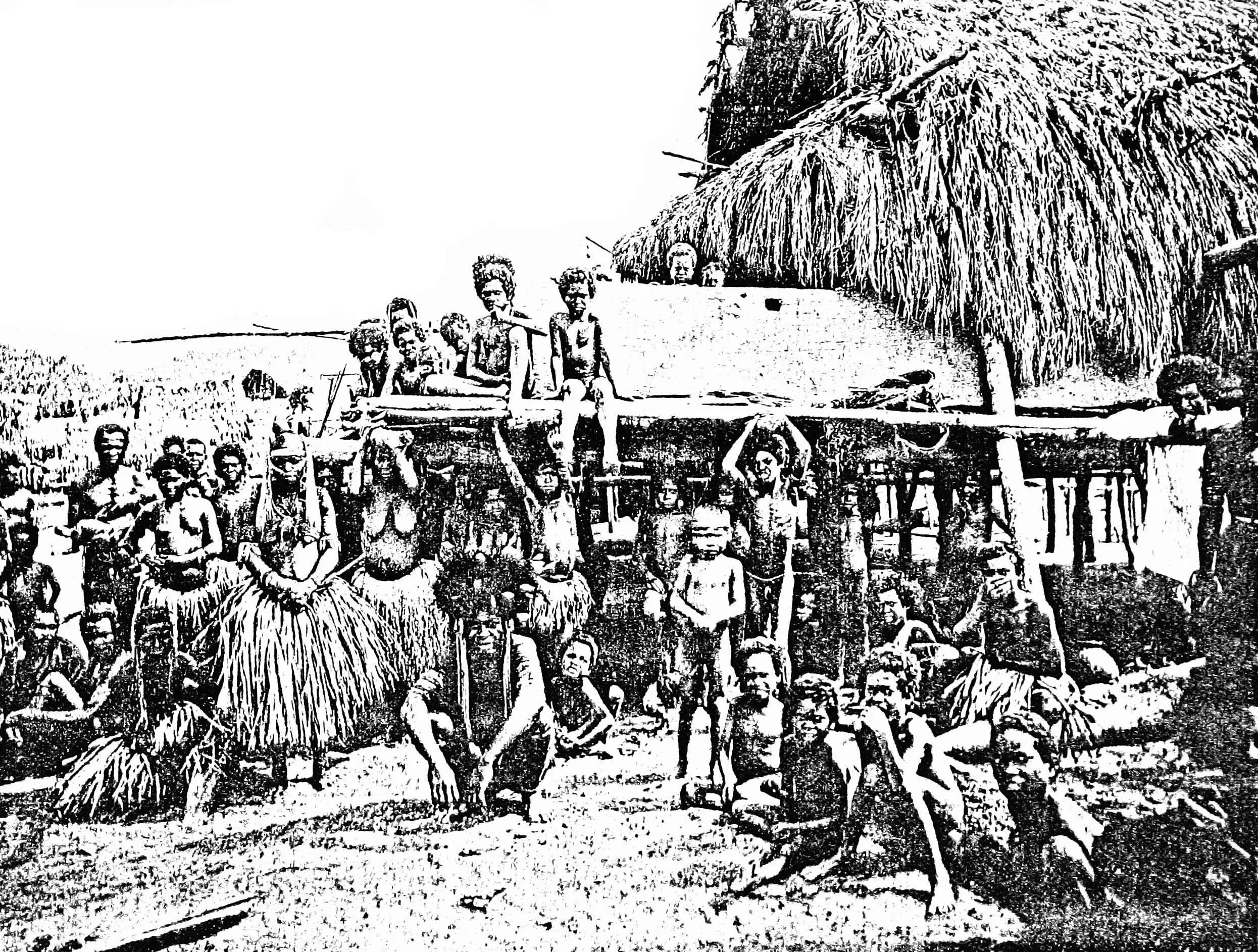 Group of Natives at Kapa Kapa, Central Figures