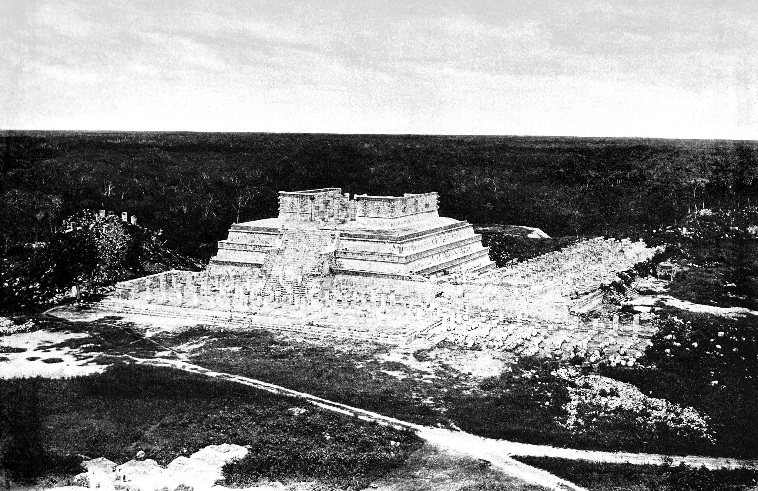 Temple of the Warriors seen from the Castillo at the end of 1927