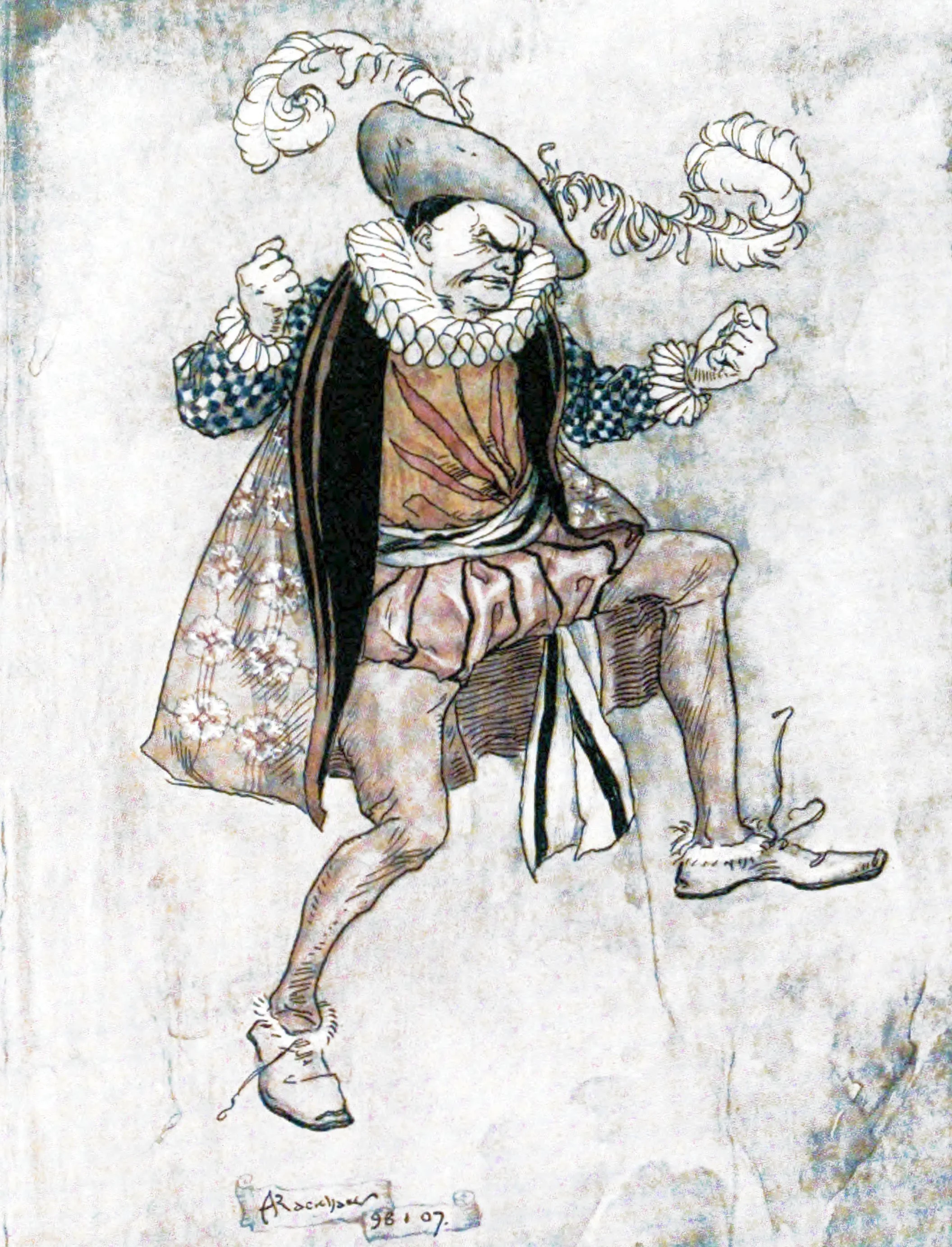 He bounced up and down, and so fearful a frown contracted his brow, you'd have thought he'd been blind