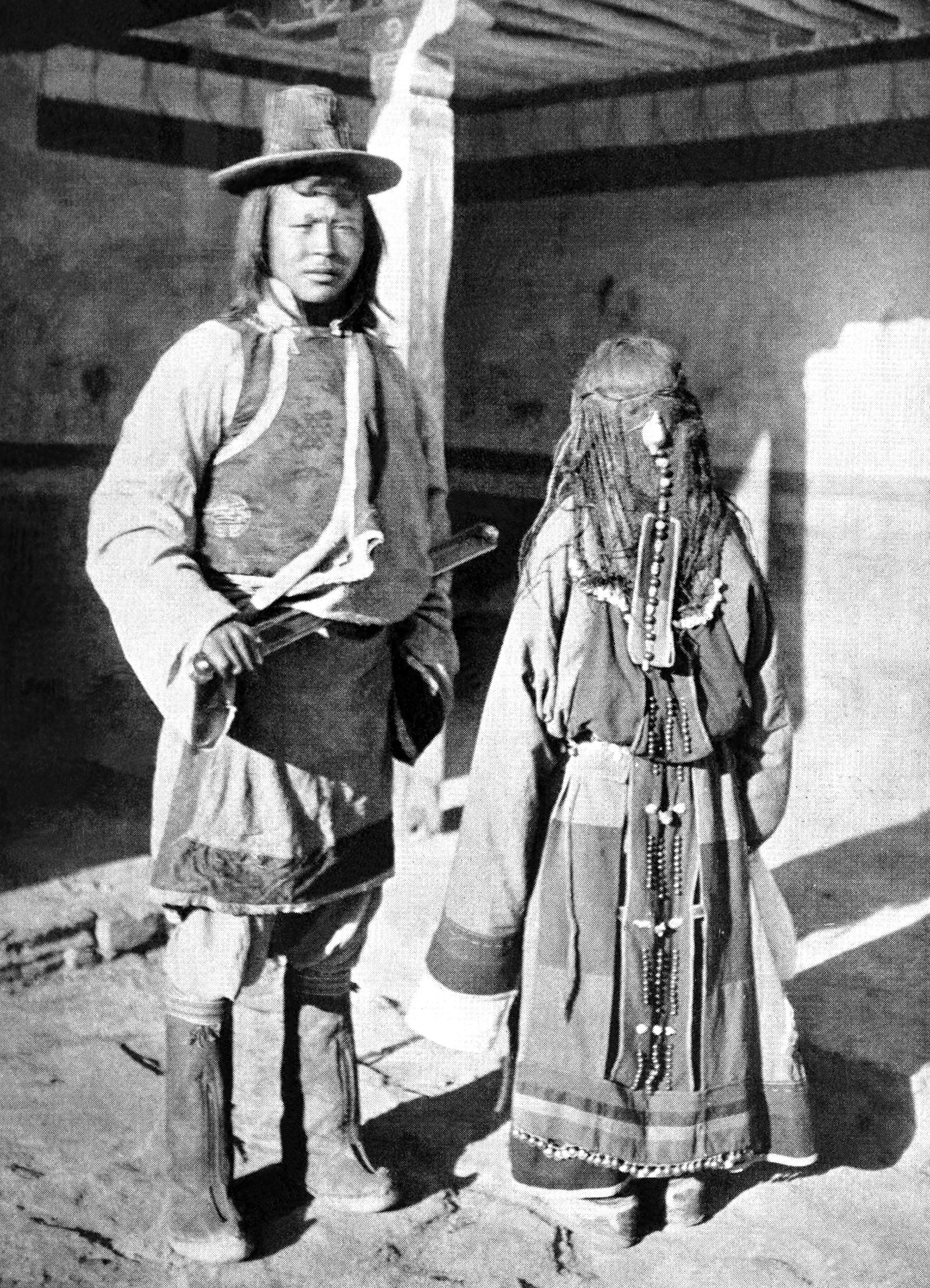 Herdsman from northern Tibet and his wife