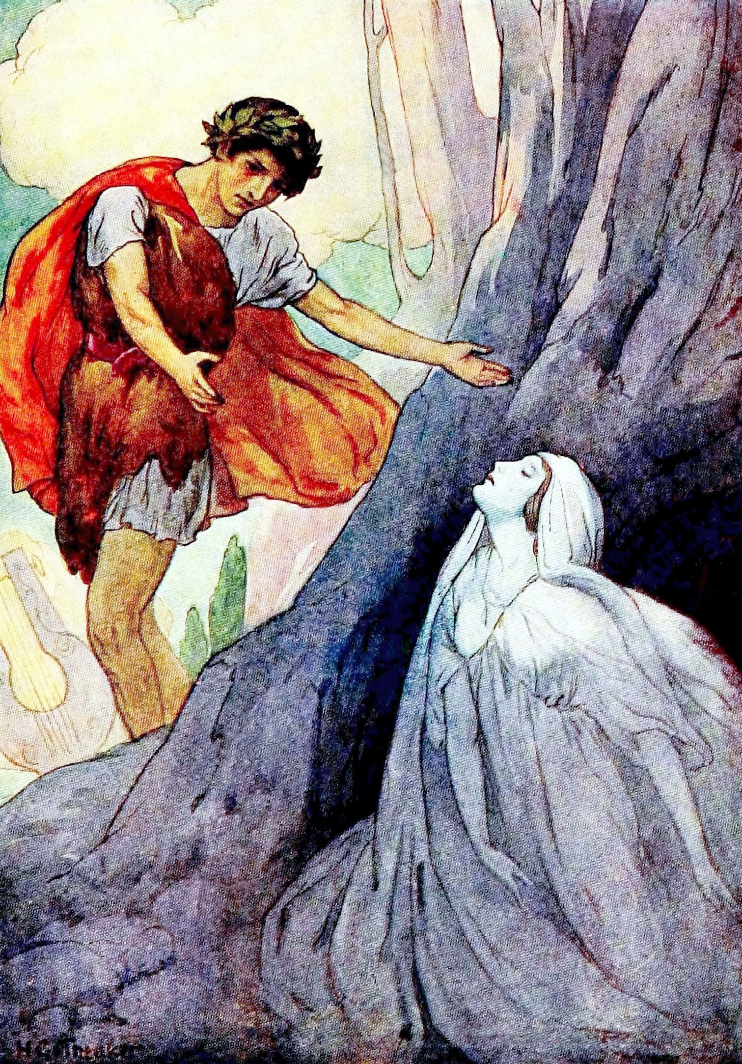 Crying out joyfully, Orpheus tried to catch it in his arms