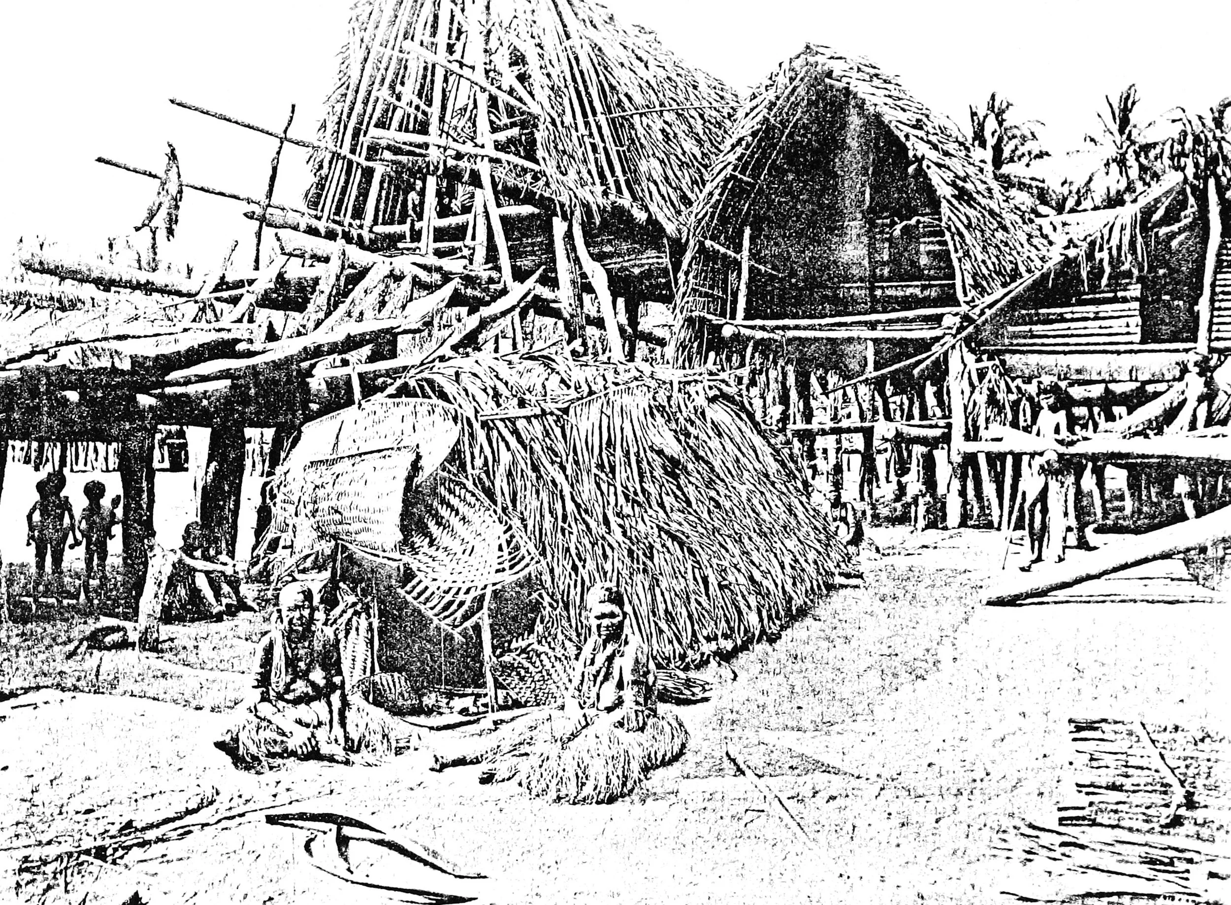 Mourners and Dead House at Kalo