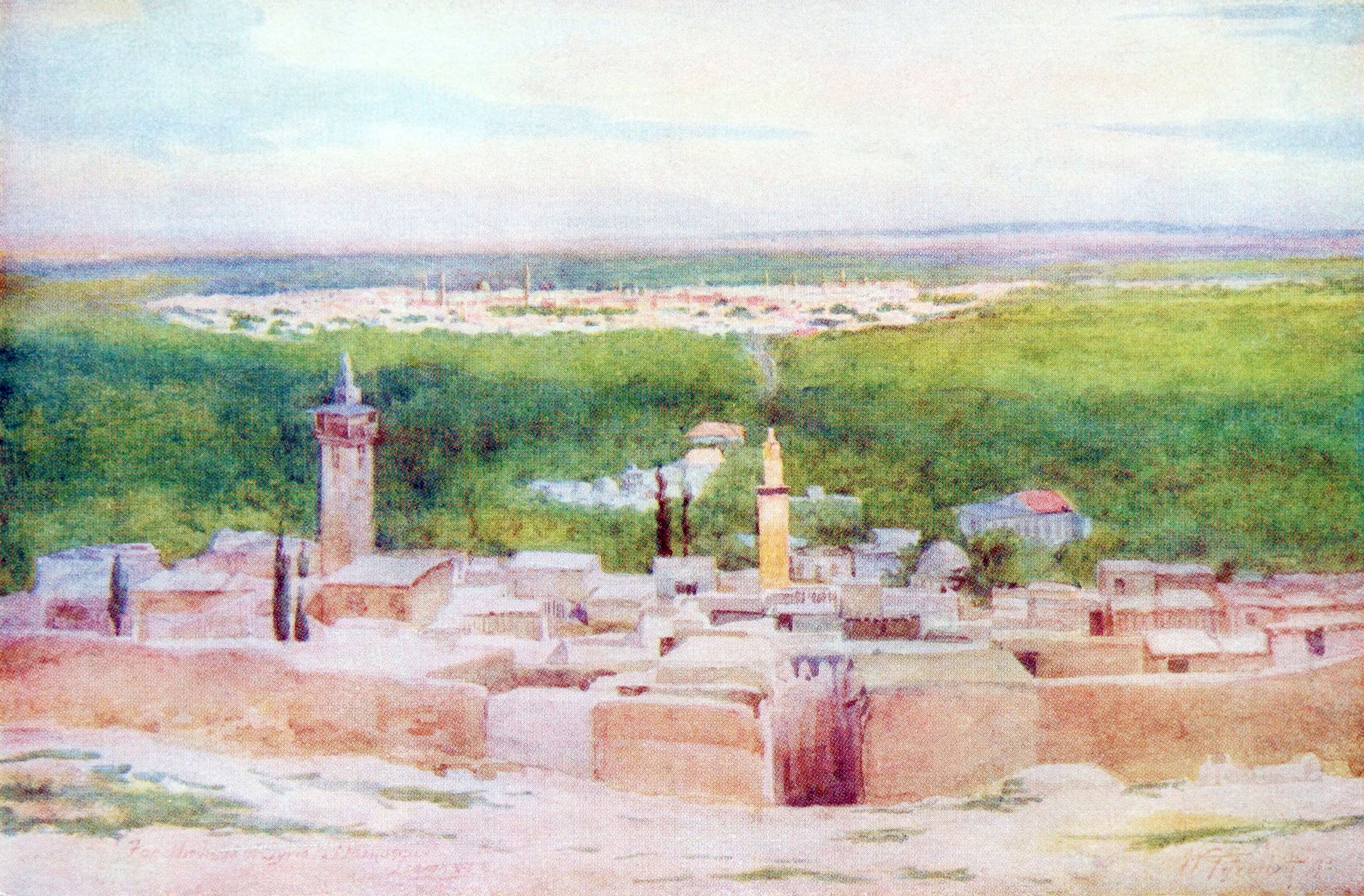 Damascus from Salahiyeh, Sunset over the City