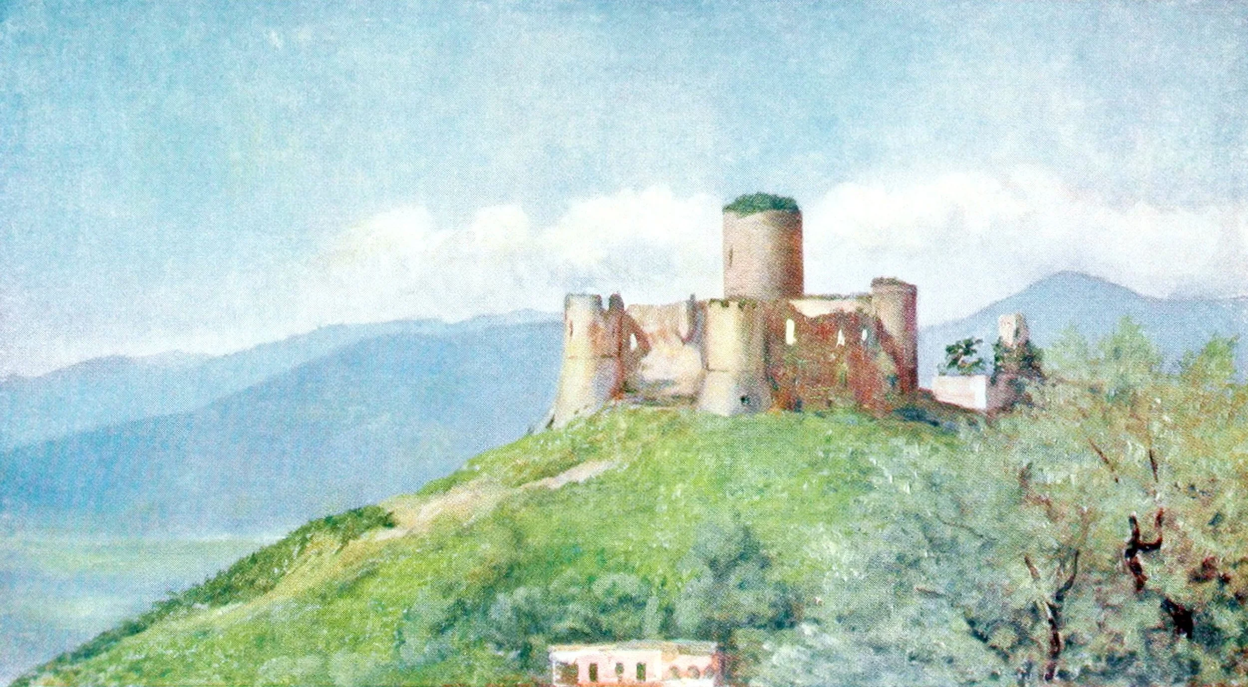 Ruined Castle of Lattere on the Hills Above Gragnano