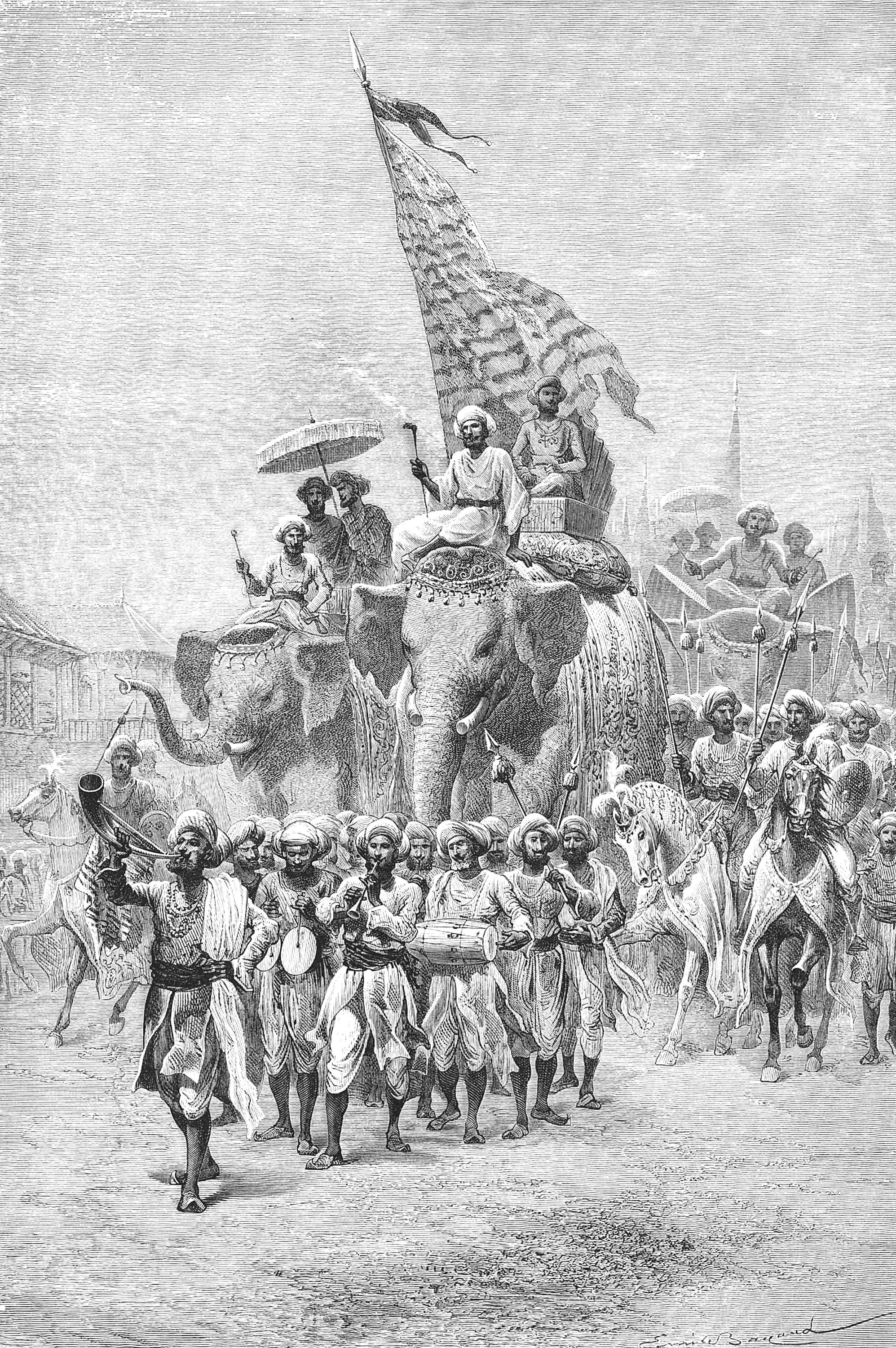 The Royal Standard-Bearer, in the Great Sowari of the Gaekwads, at Baroda