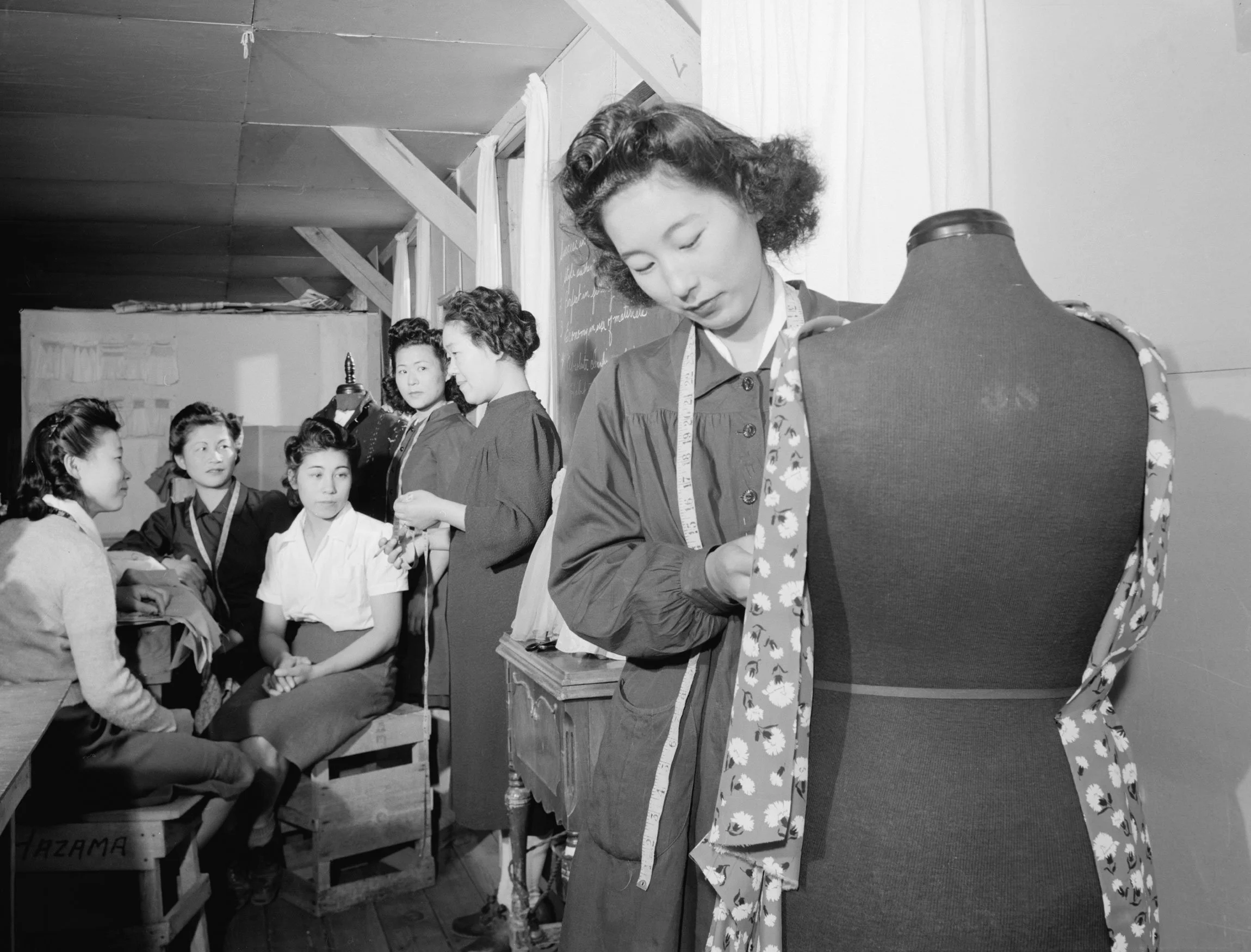 Dressmaking class, Manzanar Relocation Center, California