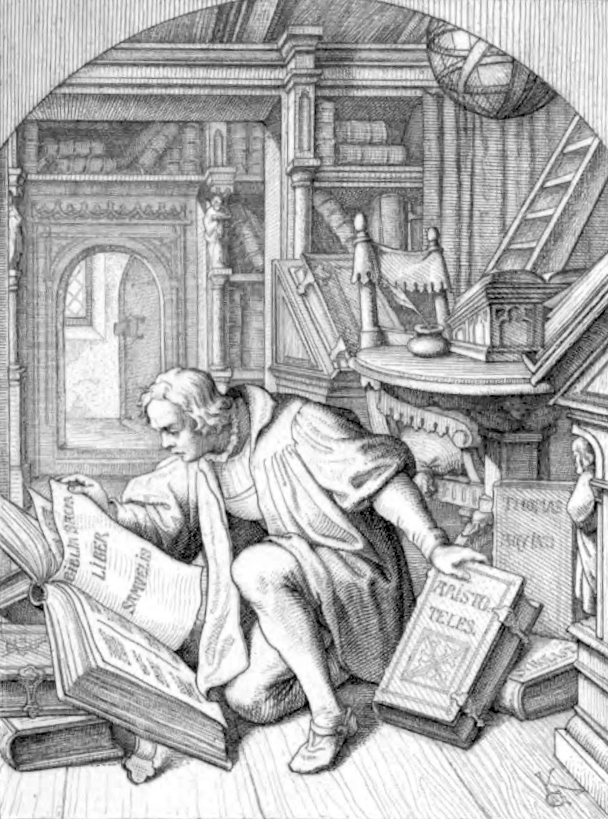 Luther finds a Latin Bible in the University Library at Erfurt