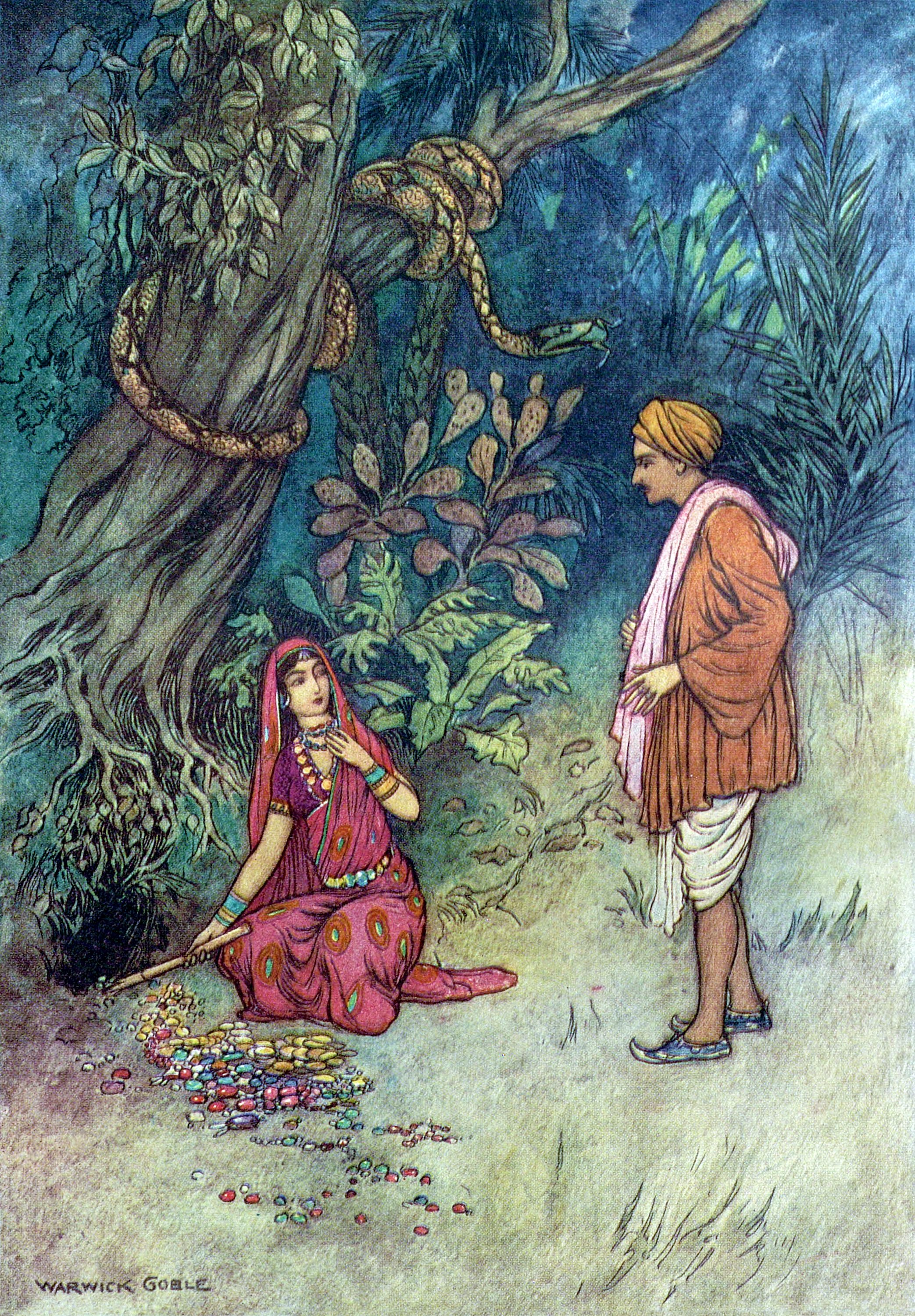 Husband, take up all this large quantity of gold and these precious stones