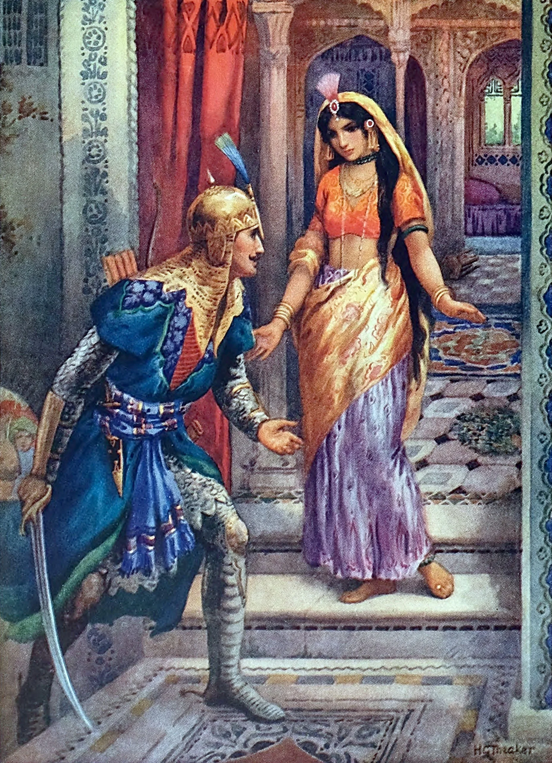 Catching sight of Rama she rushed forward-from The Adventures of Rama and Sita