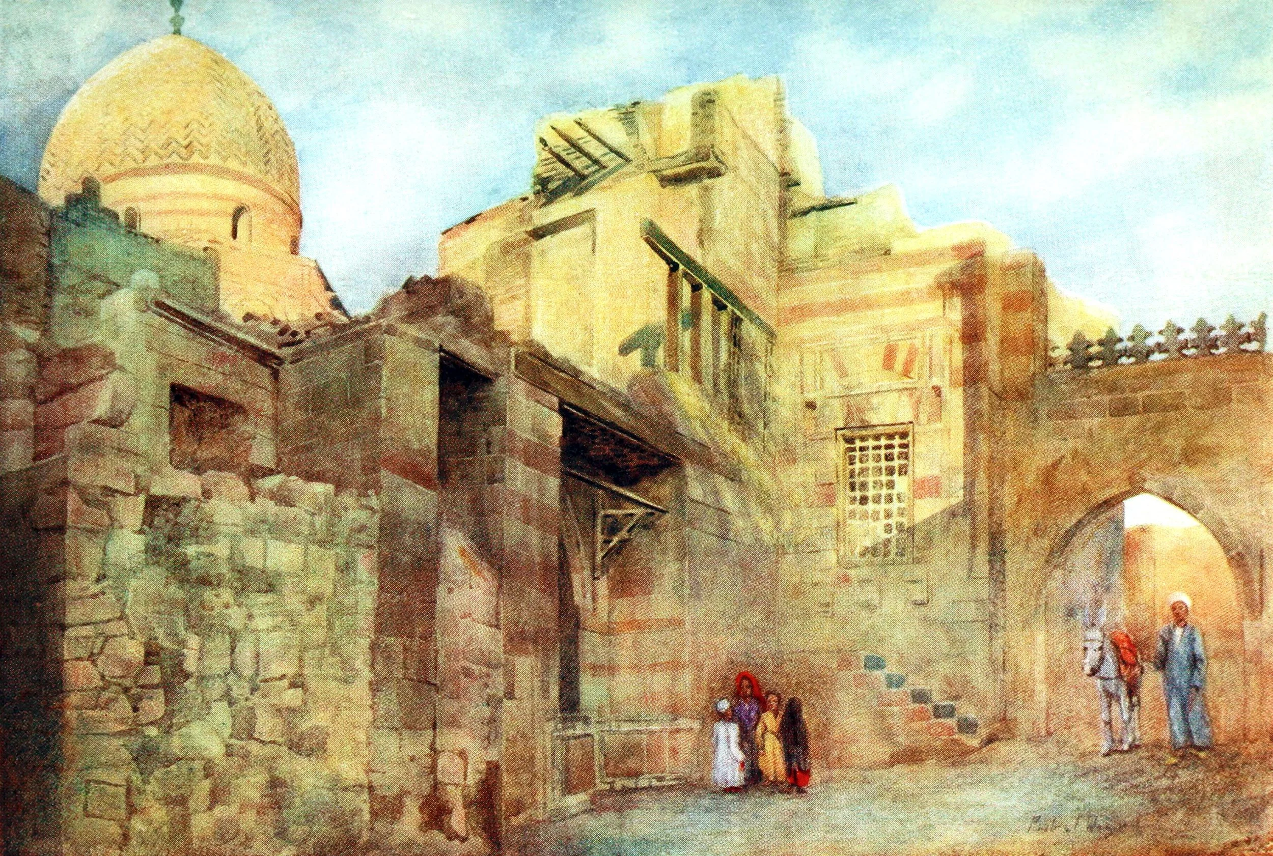 Old Gateway of a Ruined Mosque Near Bab-El-Wazir, Cairo