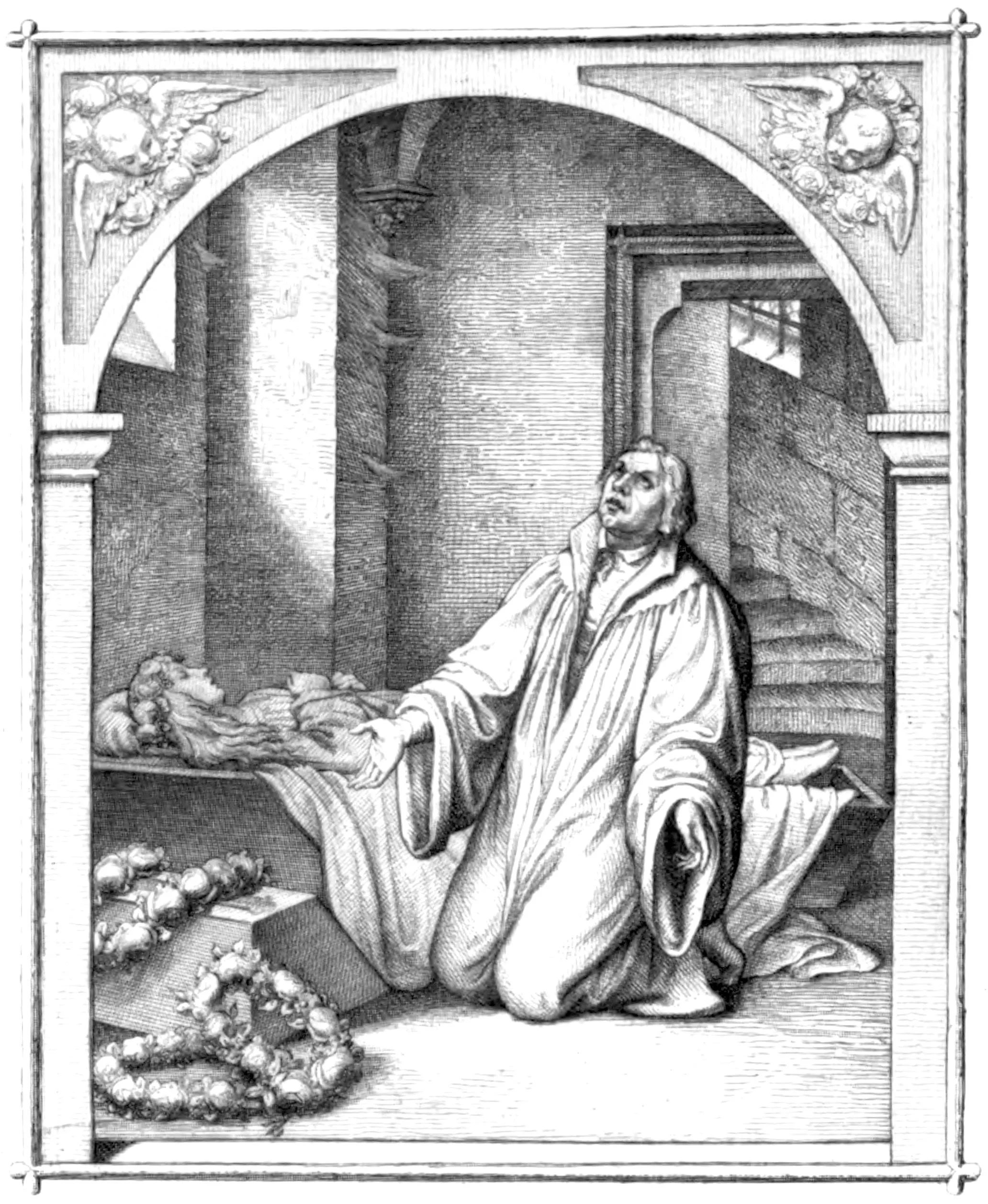 Luther beside the coffin of his daughter Magdalene