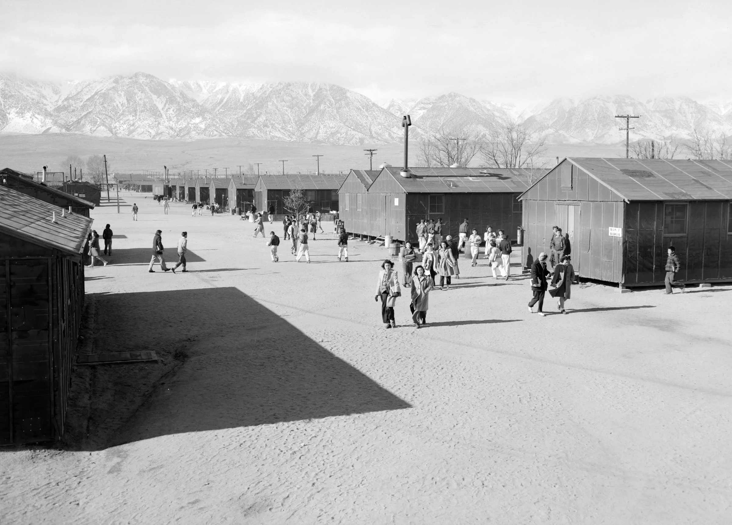 High school recess period, Manzanar Relocation Center, California